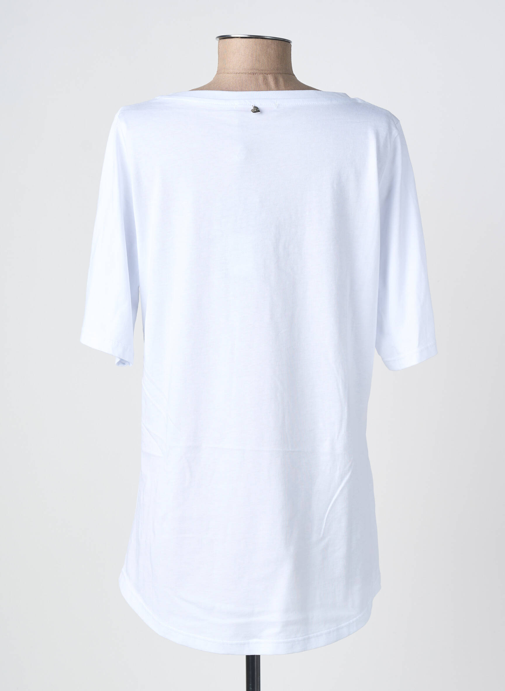 Tricou serigrafie flockată mâneci scurte alb SOPHIA femeie