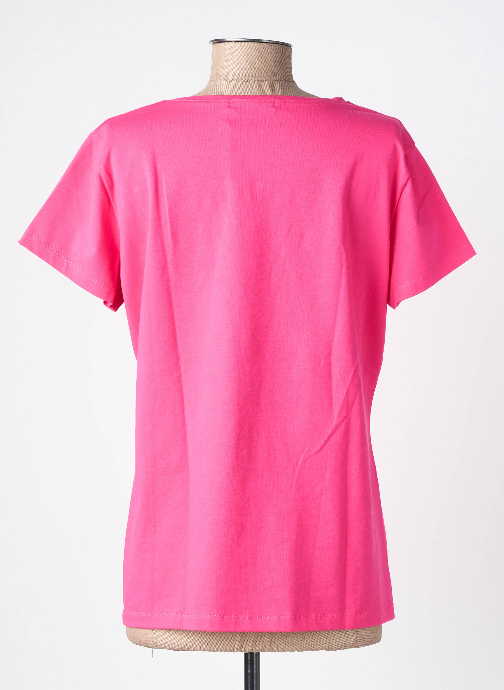Tricou guler în v mâneci scurte roz NOOS NOOS femeie