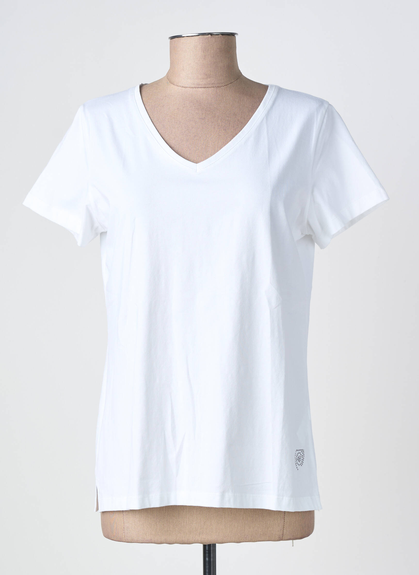 Tricou guler în v mâneci scurte alb NOOS NOOS femeie