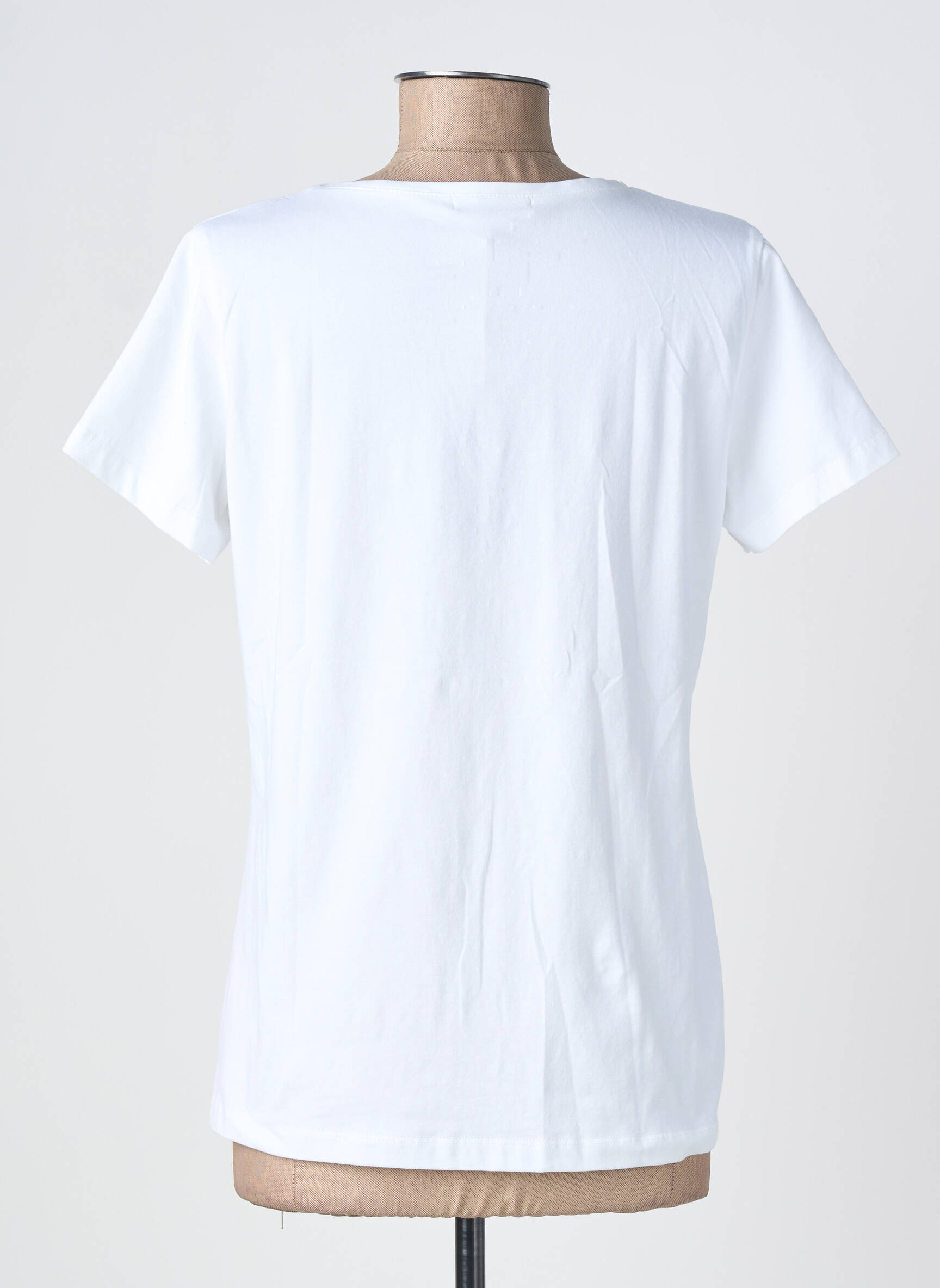 Tricou guler în v mâneci scurte alb NOOS NOOS femeie