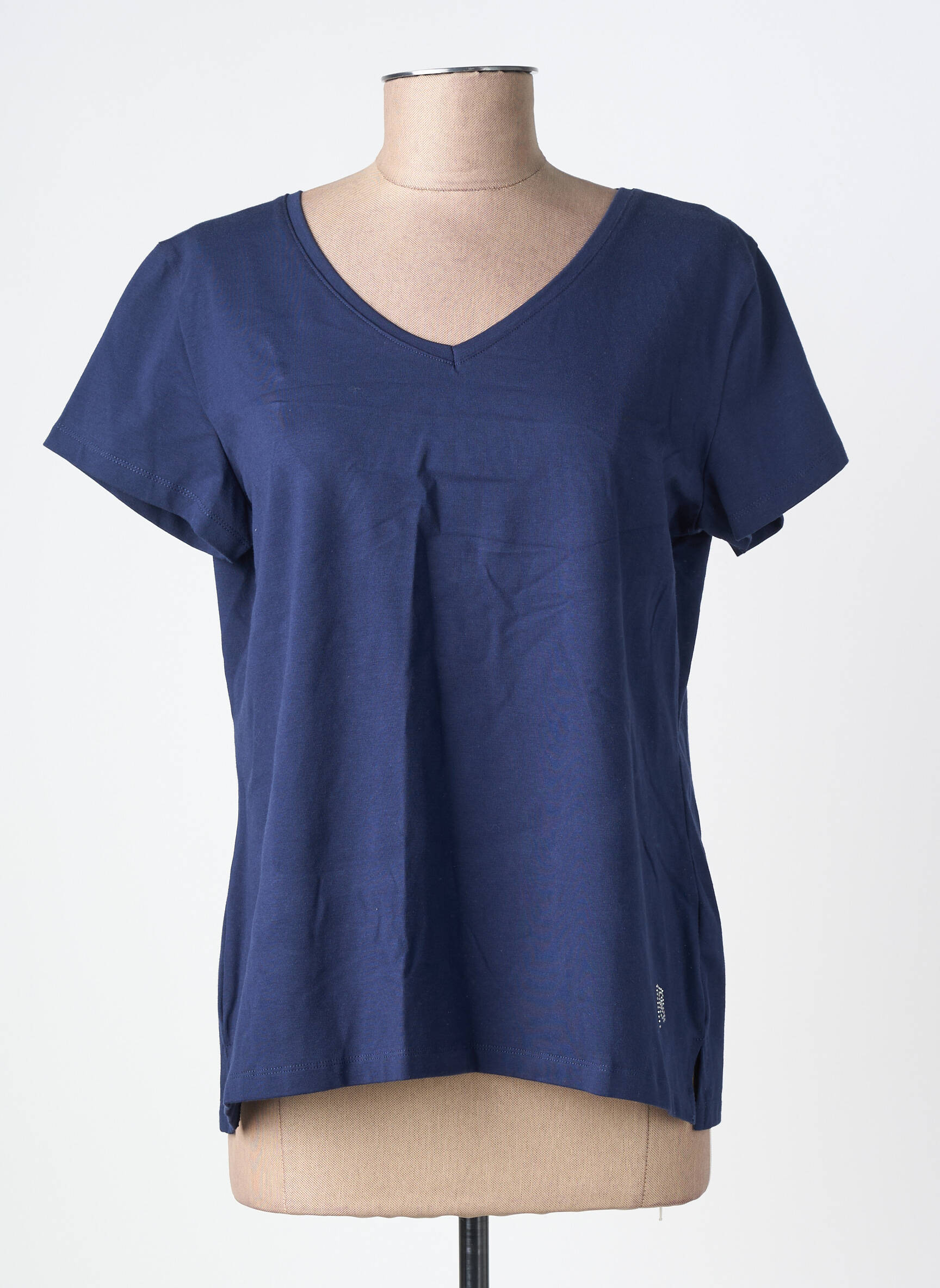 Tricou guler în v mâneci scurte albastru NOOS NOOS femeie