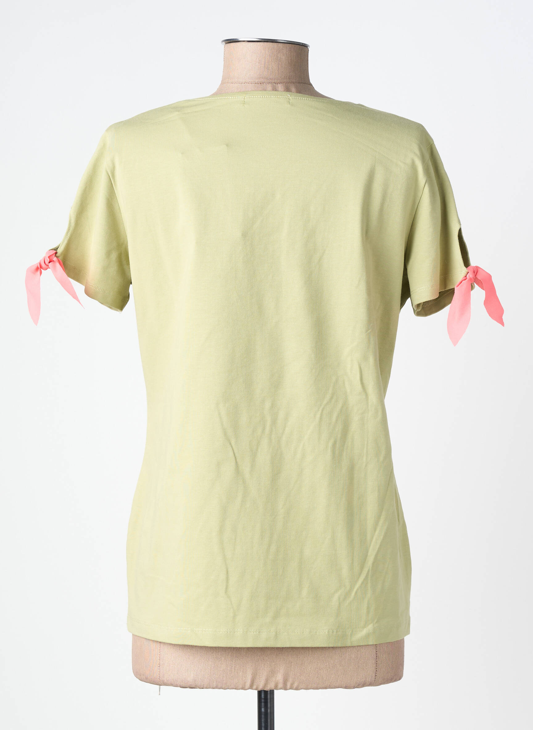 Tricou guler în v mâneci scurte verde NOOS NOOS femeie