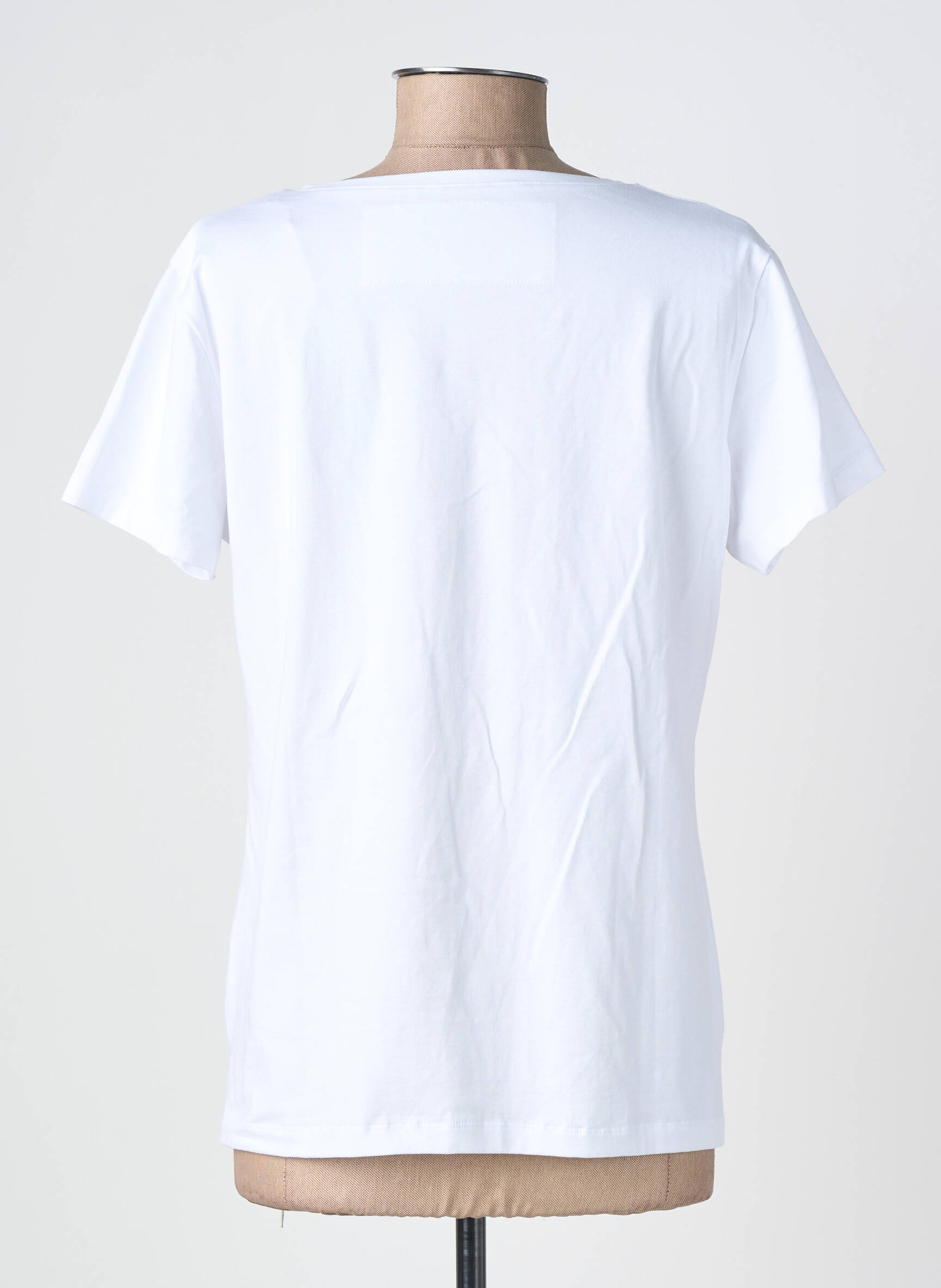 Tricou serigrafie flockată mâneci scurte alb NOOS NOOS femeie