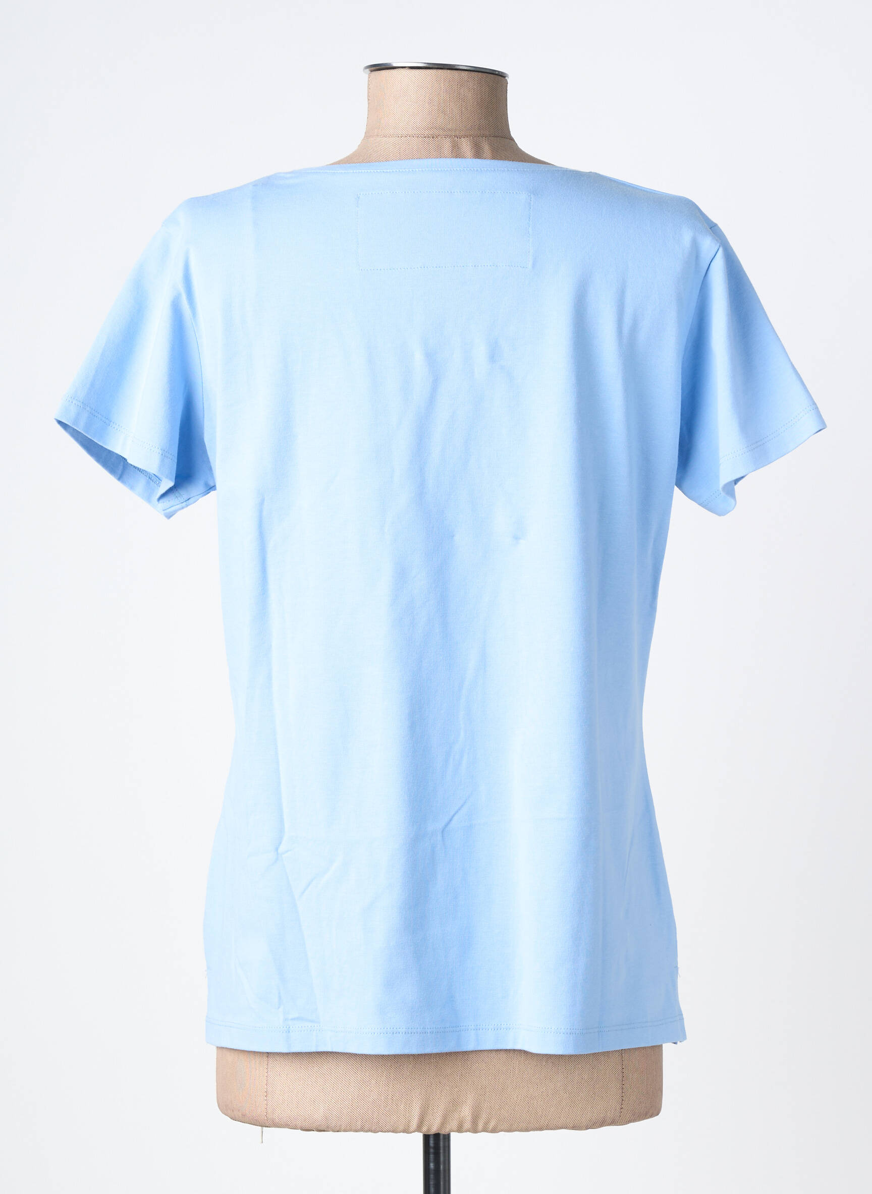 Tricou serigrafie flockată mâneci scurte albastru NOOS NOOS femeie
