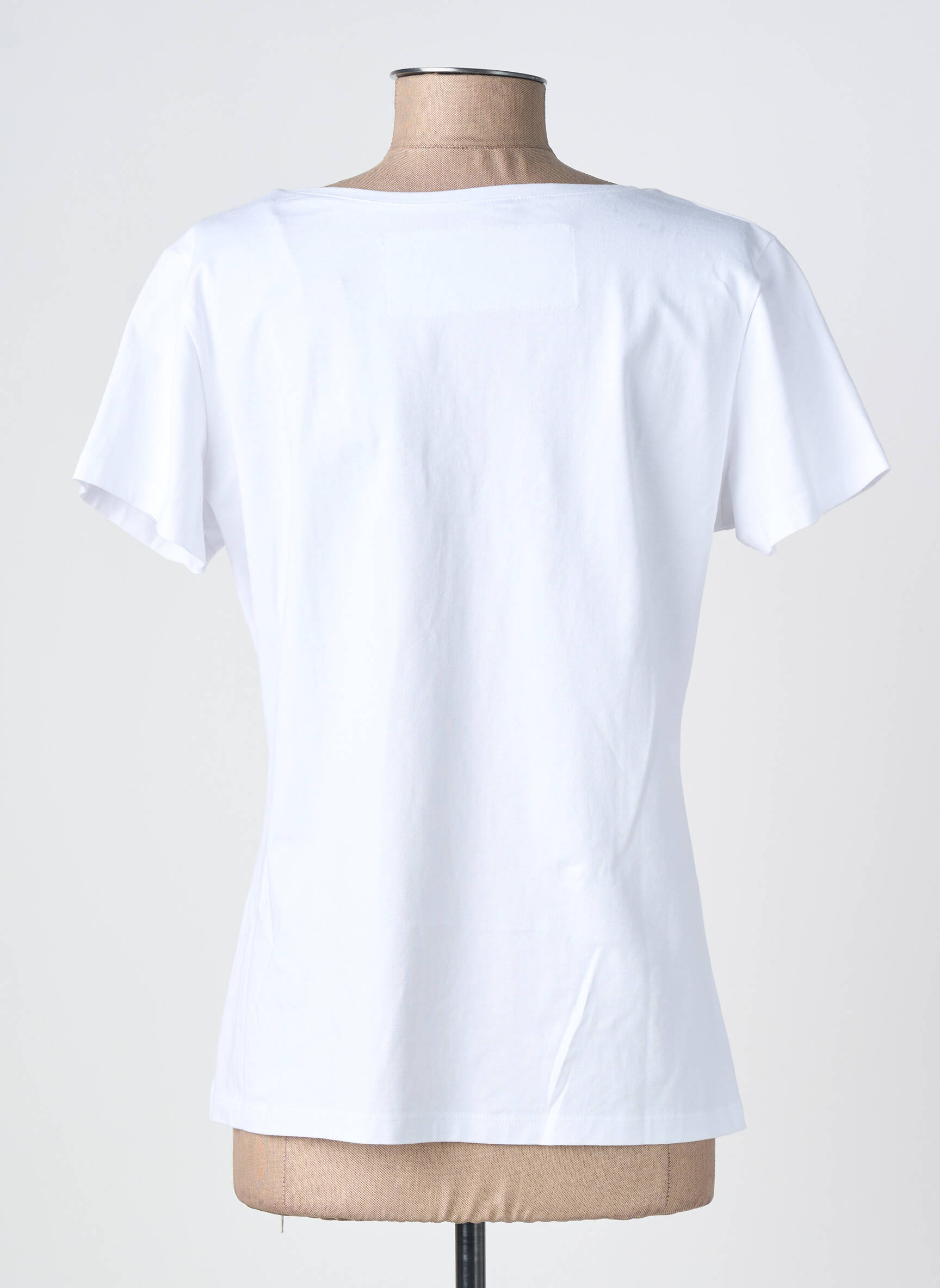 Tricou serigrafie flockată mâneci scurte alb NOOS NOOS femeie