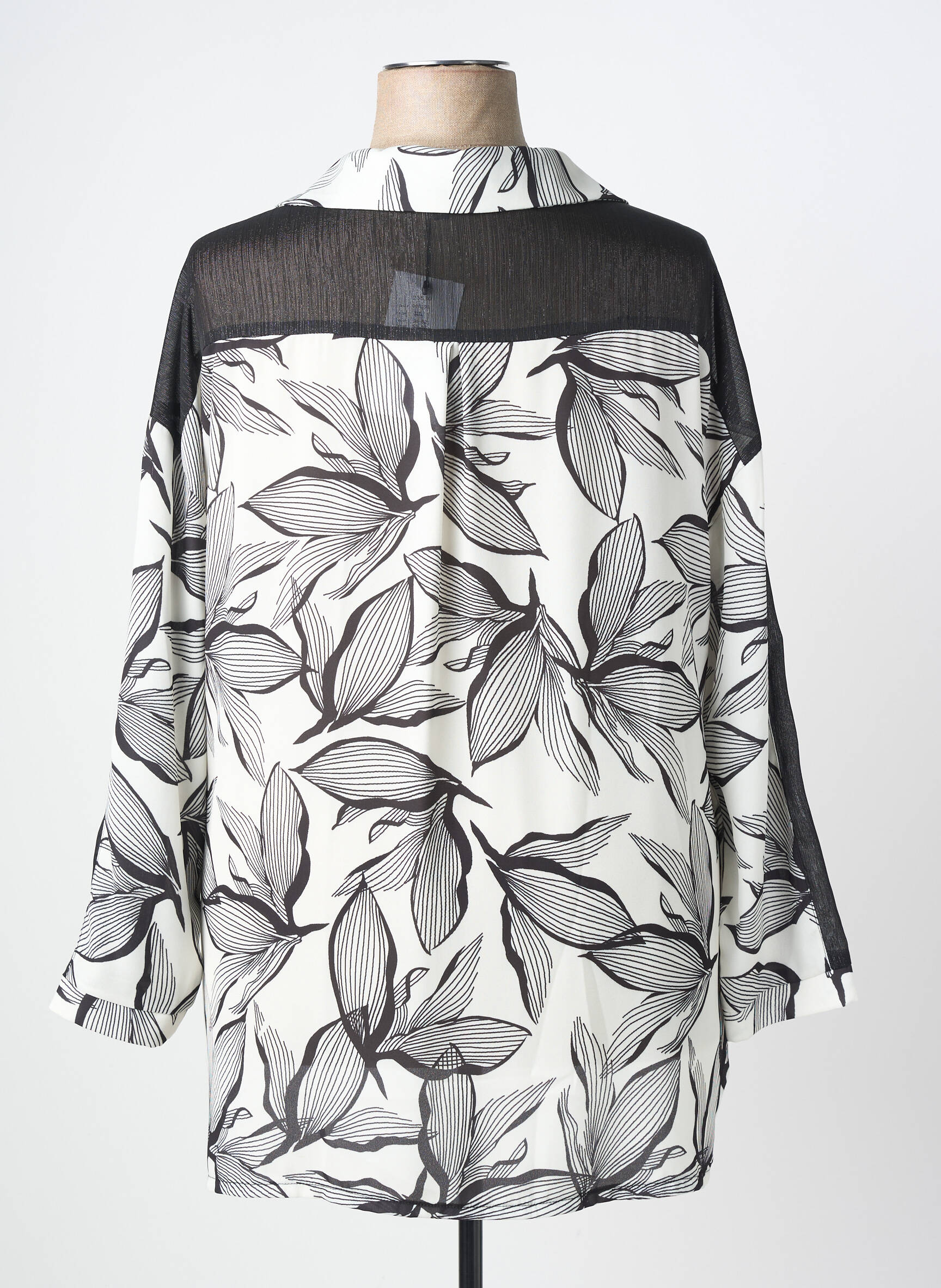 Cămașă imprimeu floral mâneci lungi negru SPG WOMAN femeie
