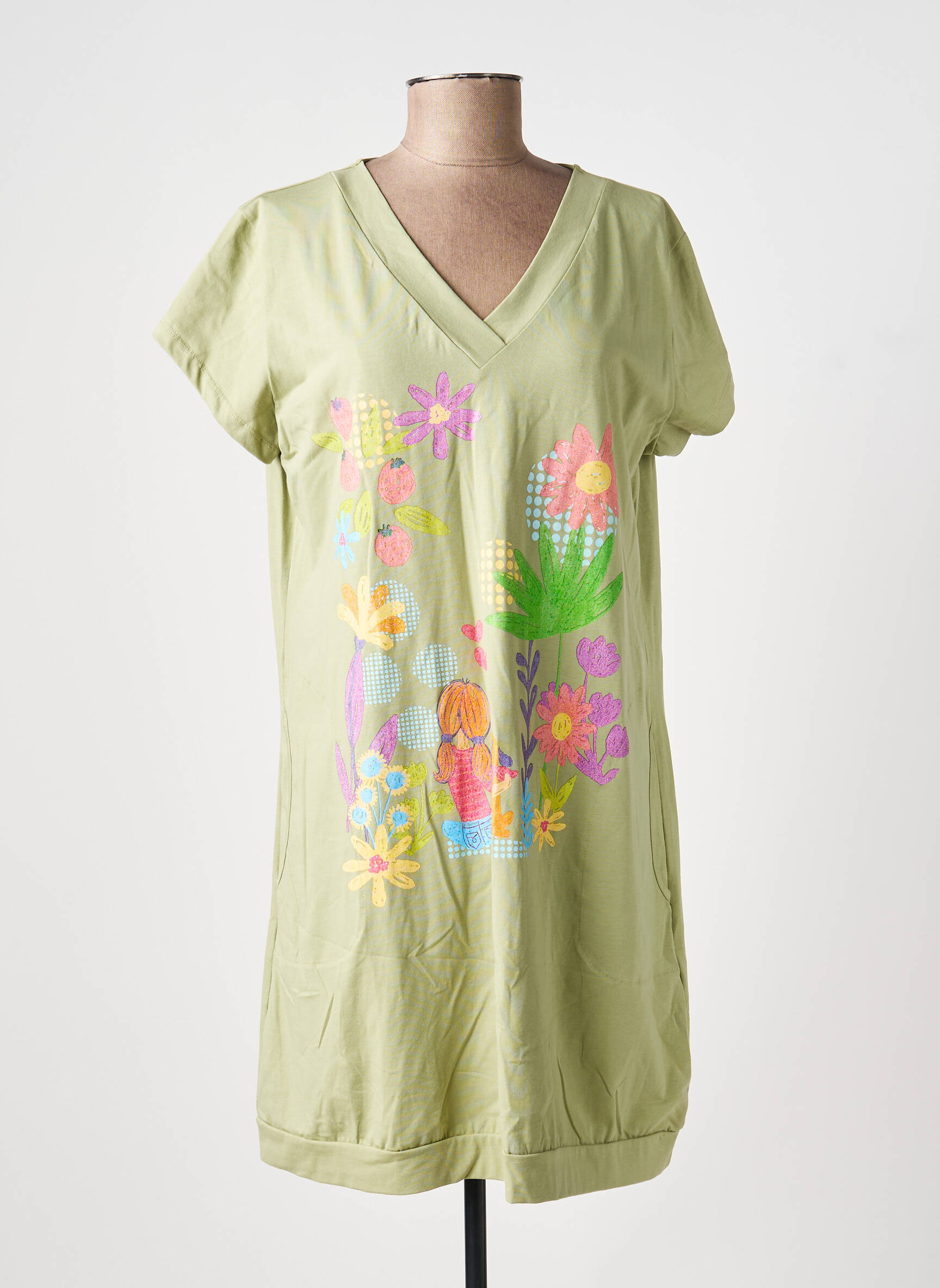 Rochie scurtă mâneci scurte mâneci scurte verde NOOS NOOS femeie