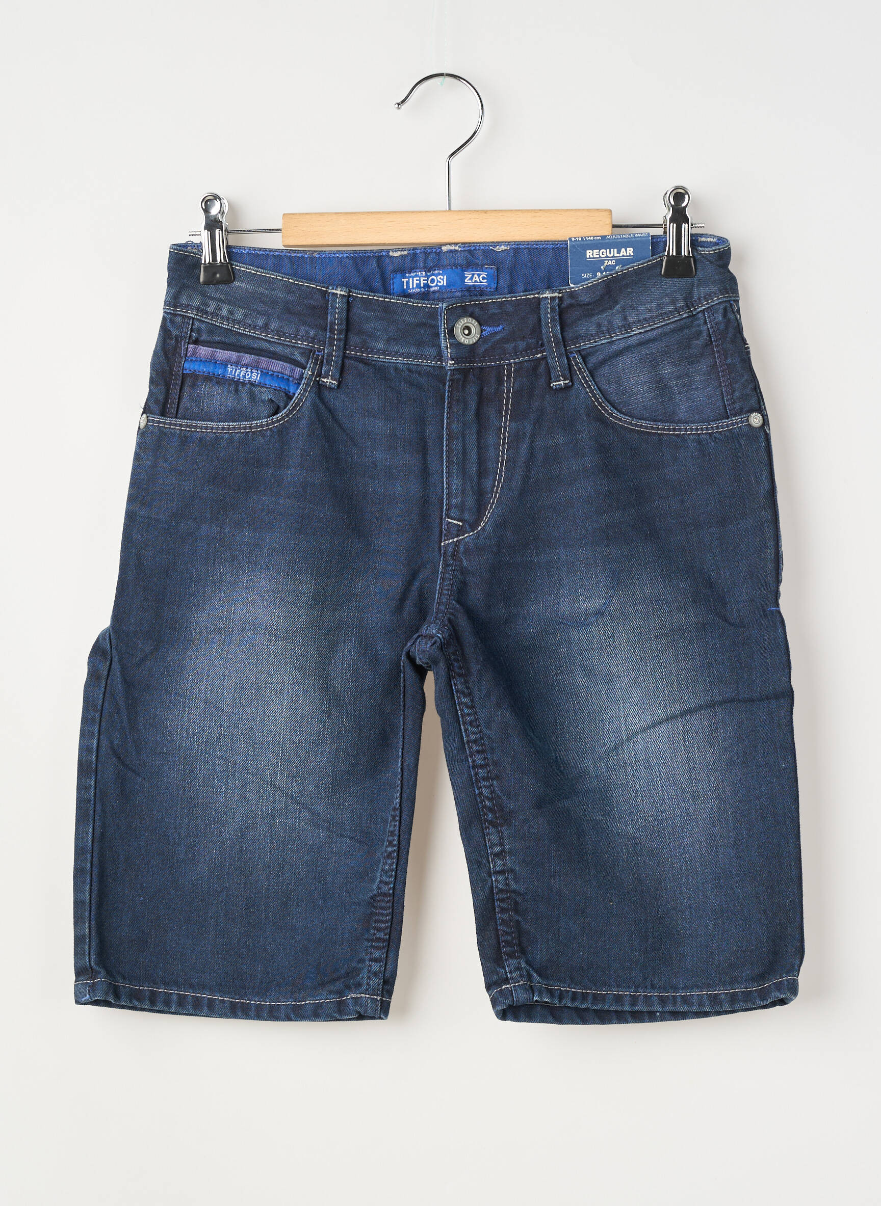 Bermudă țesătură denim mărime reglabilă albastru TIFFOSI băiat