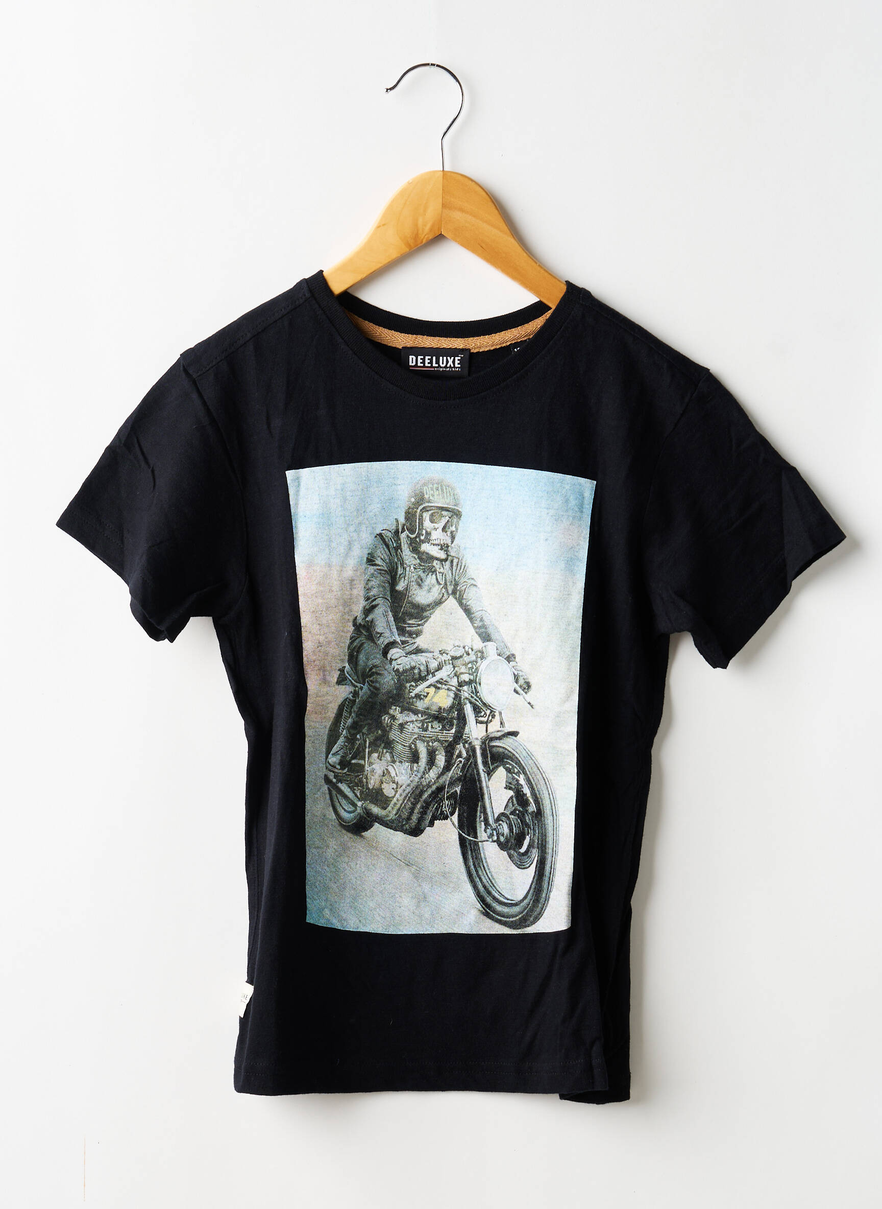 Tricou elasticitate mâneci scurte negru DEELUXE băiat
