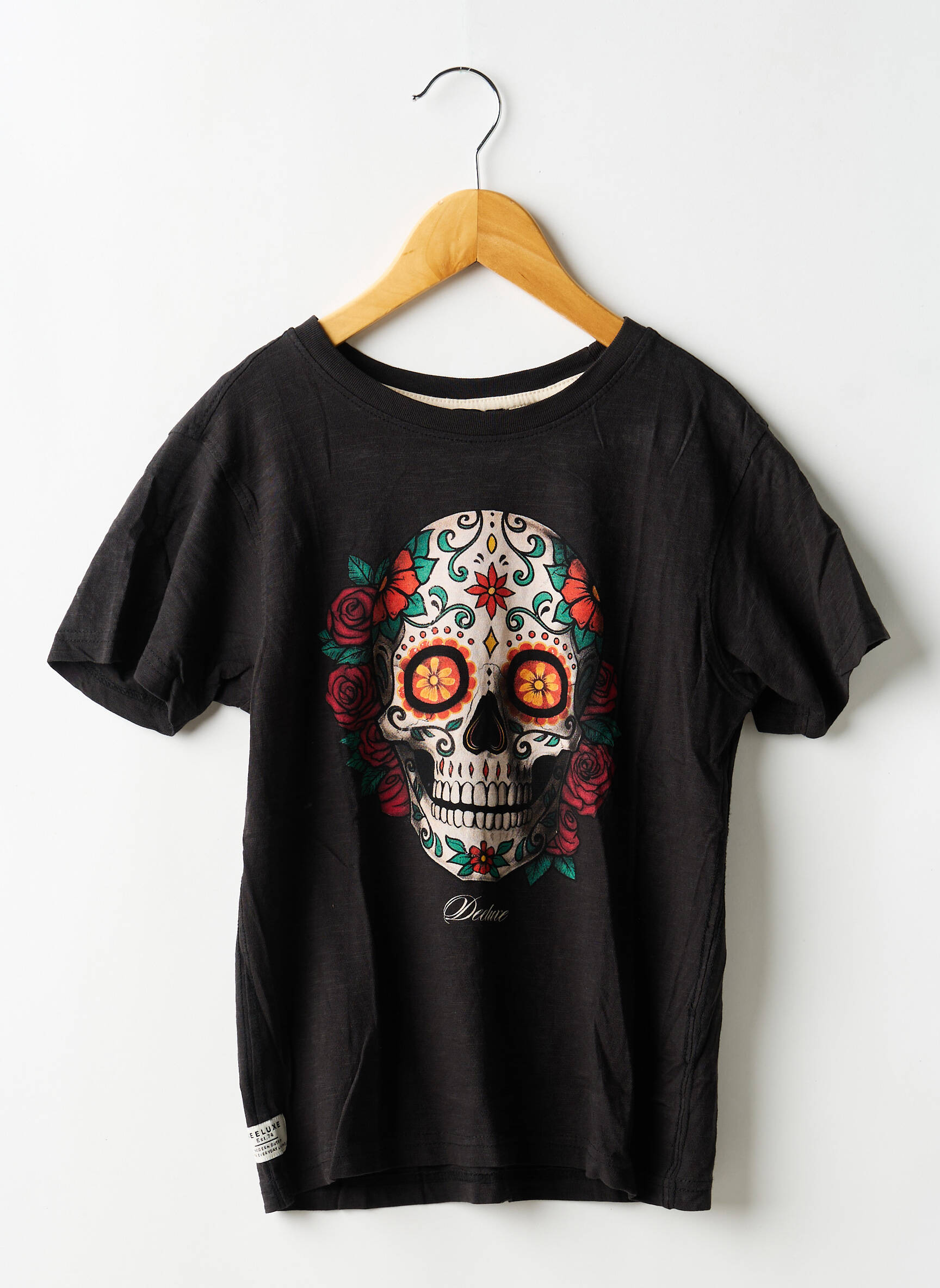 Tricou elasticitate mâneci scurte negru DEELUXE băiat