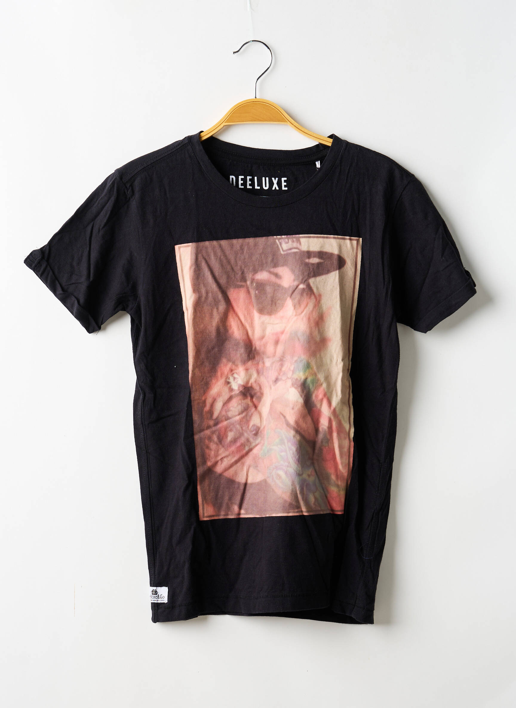 Tricou elasticitate mâneci scurte negru DEELUXE băiat