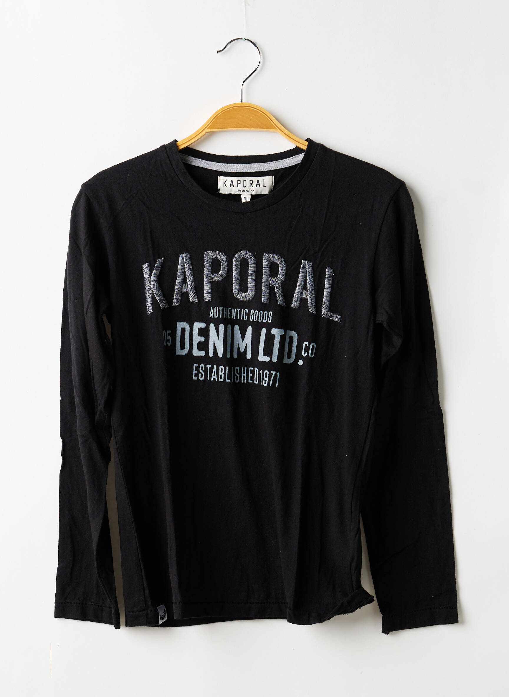 Tricou mâneci lungi mâneci lungi negru KAPORAL băiat