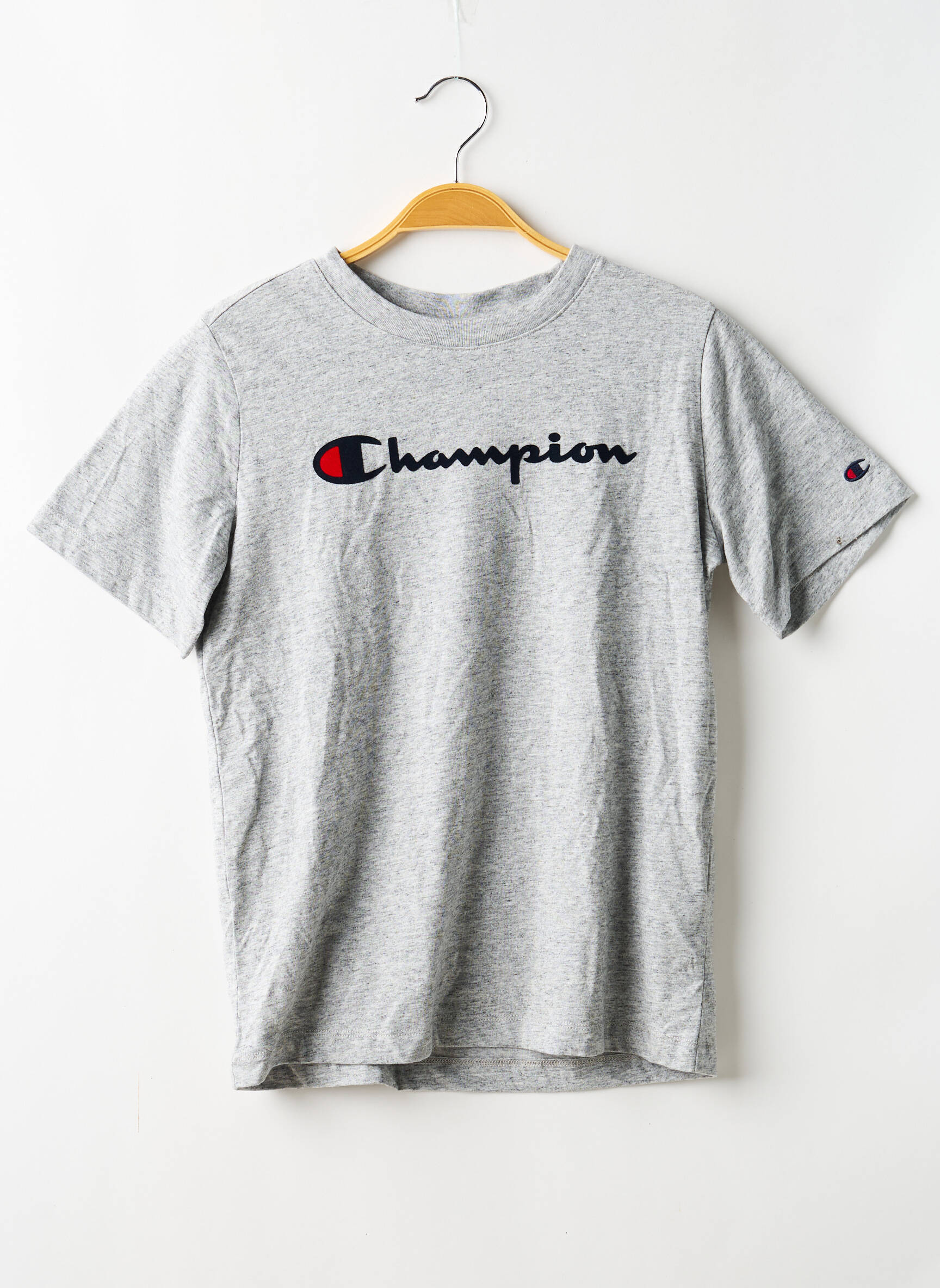 Tricou țesătură melanj mâneci scurte gri CHAMPION bărbat