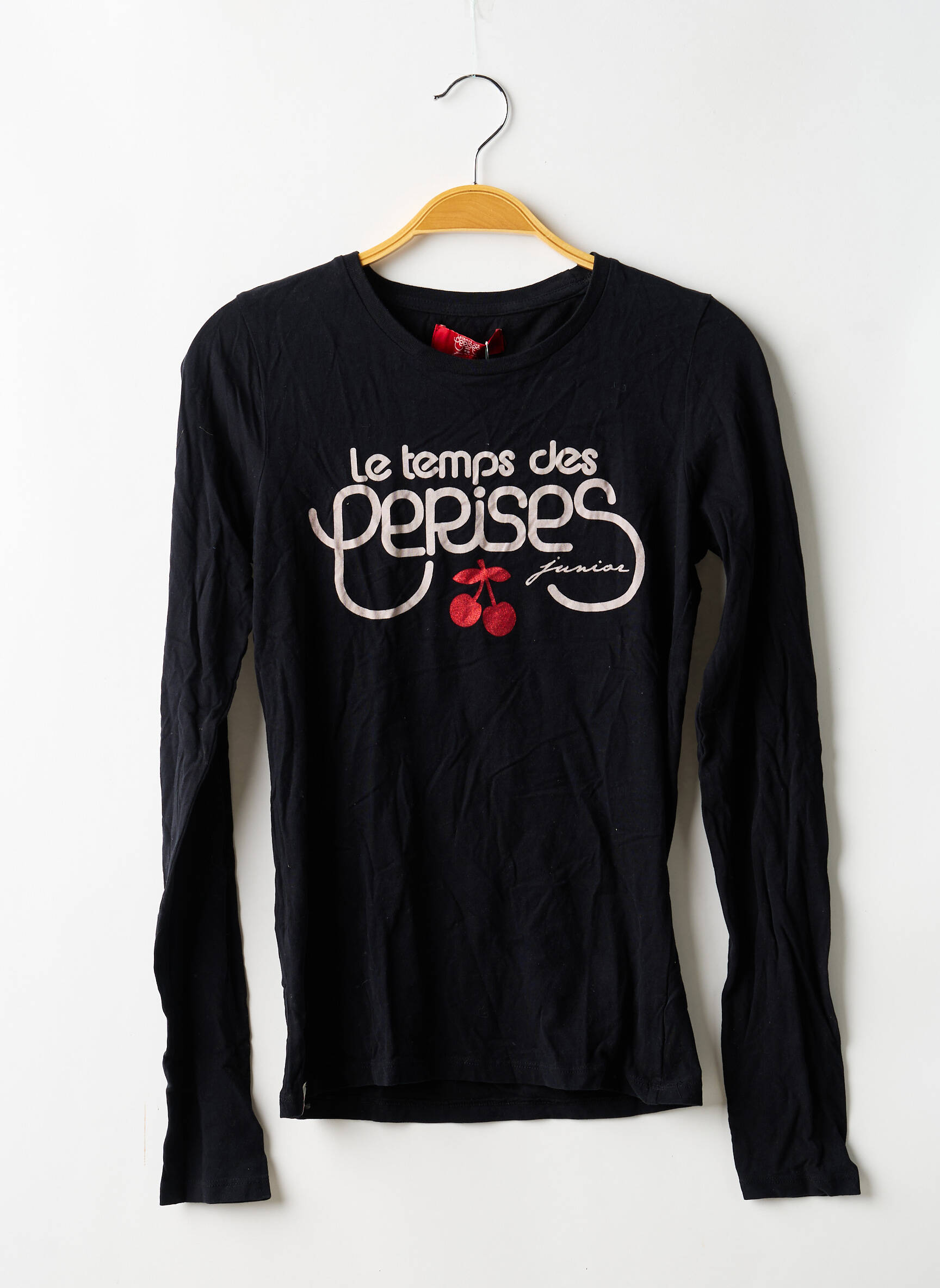 Tricou elasticitate mâneci lungi negru LE TEMPS DES CERISES fată