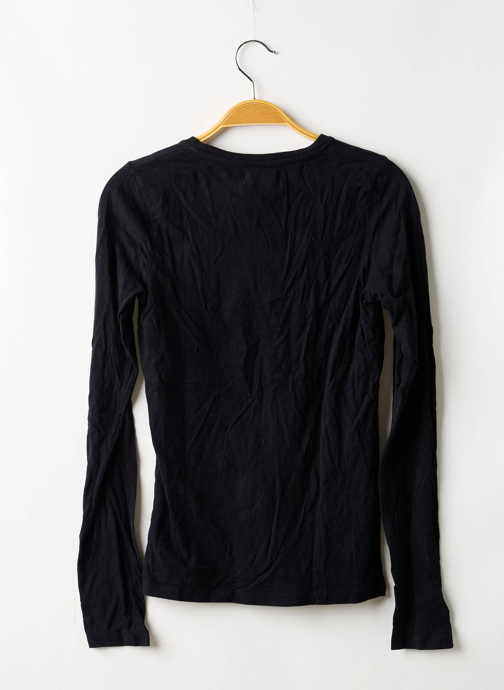 Tricou elasticitate mâneci lungi negru LE TEMPS DES CERISES fată