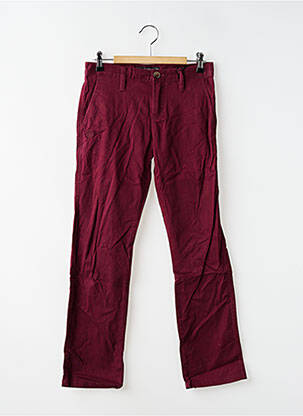 Pantalon chino țesătură poplin talie cu cleme roșu ELEMENT băiat