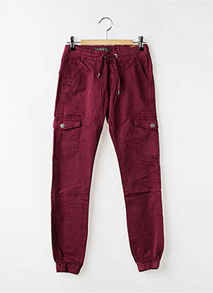 Pantalon cargo țesătură poplin talie elastică roșu BLUE EFFECT băiat