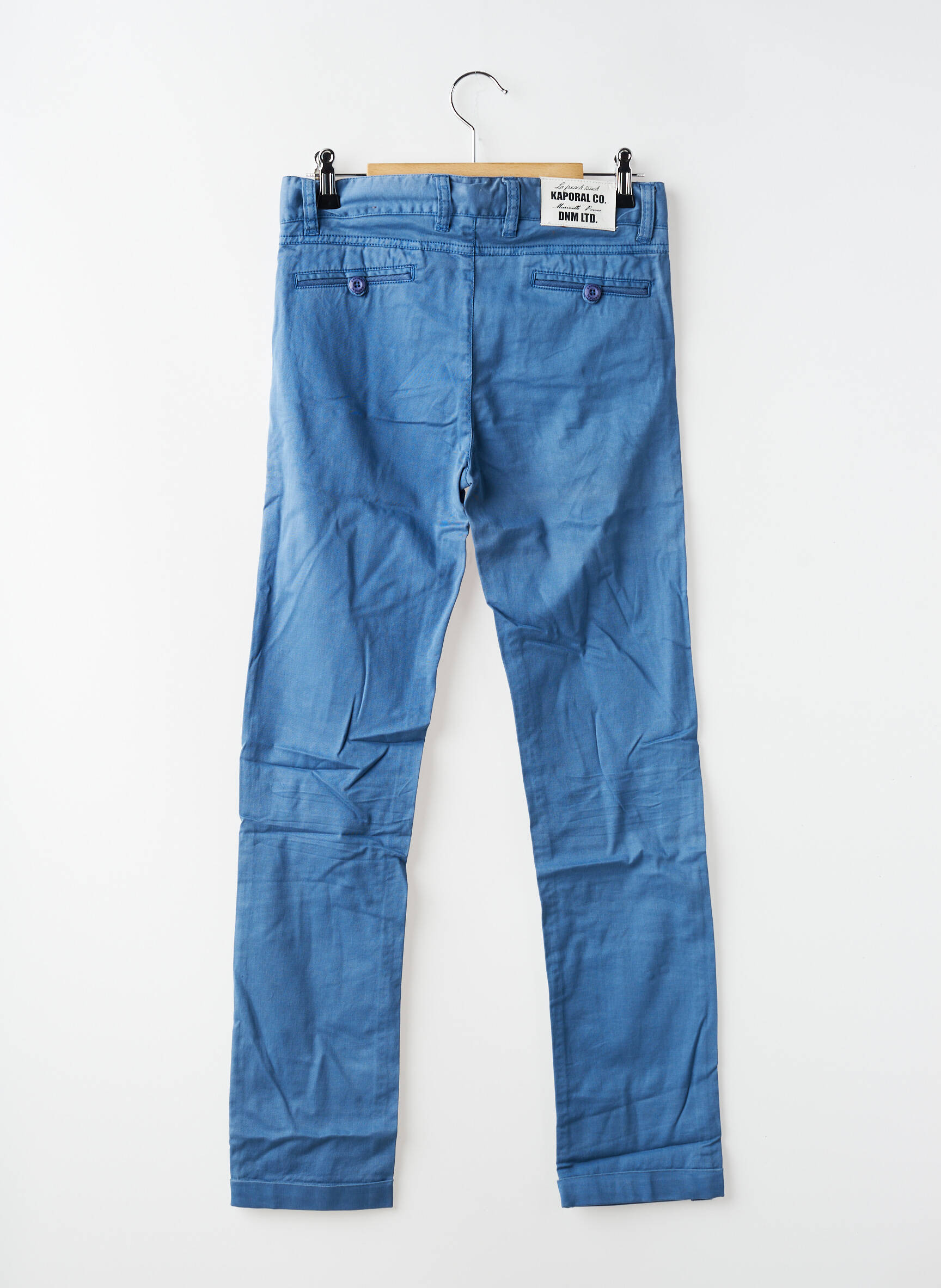 Pantalon chino țesătură poplin mărime reglabilă albastru KAPORAL băiat