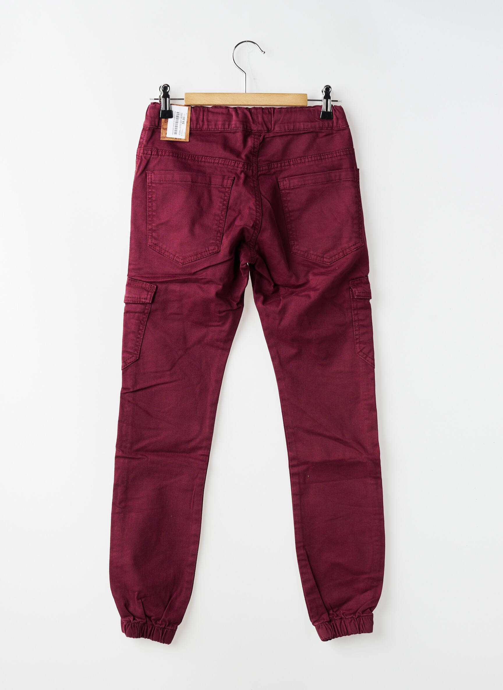Pantalon cargo țesătură poplin talie elastică roșu BLUE EFFECT băiat