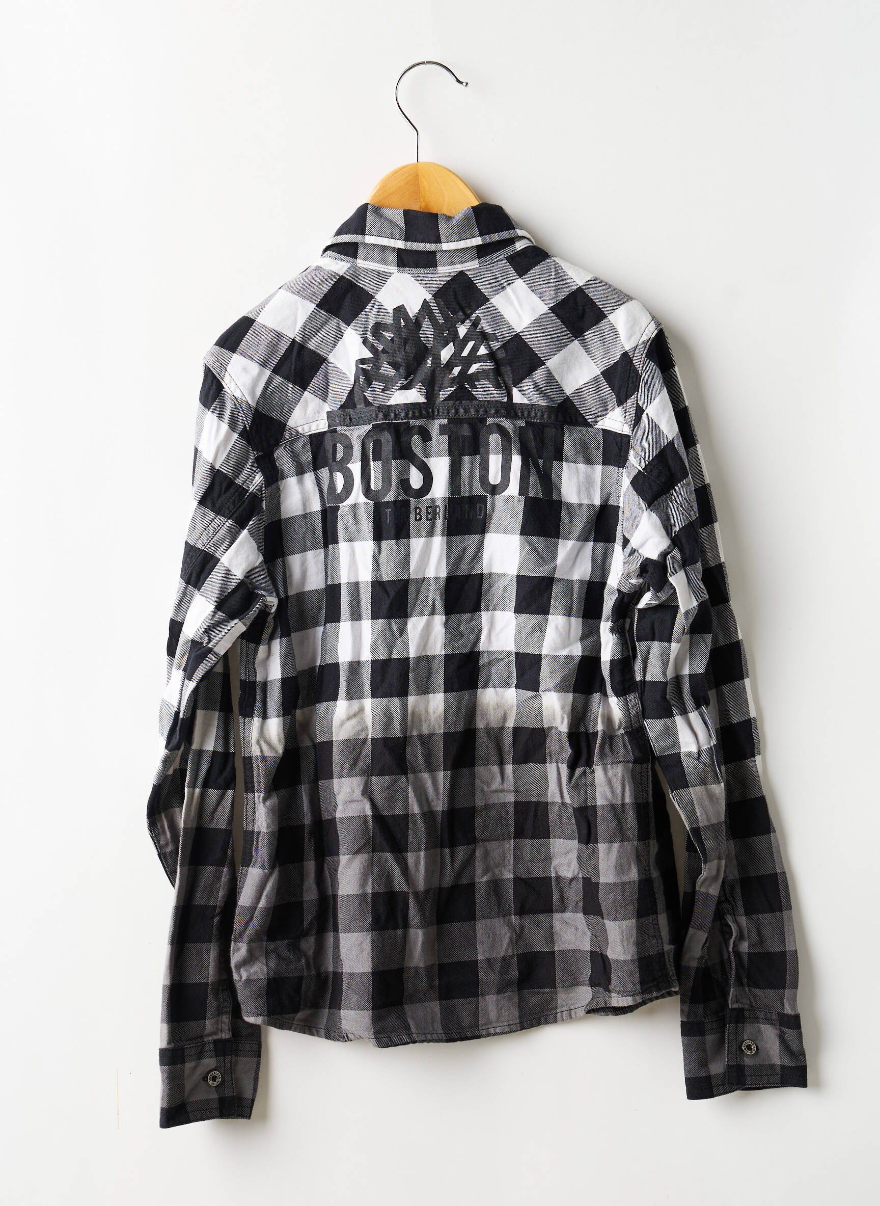 Cămașă cu mâneci lungi țesătură poplin negru TIMBERLAND băiat