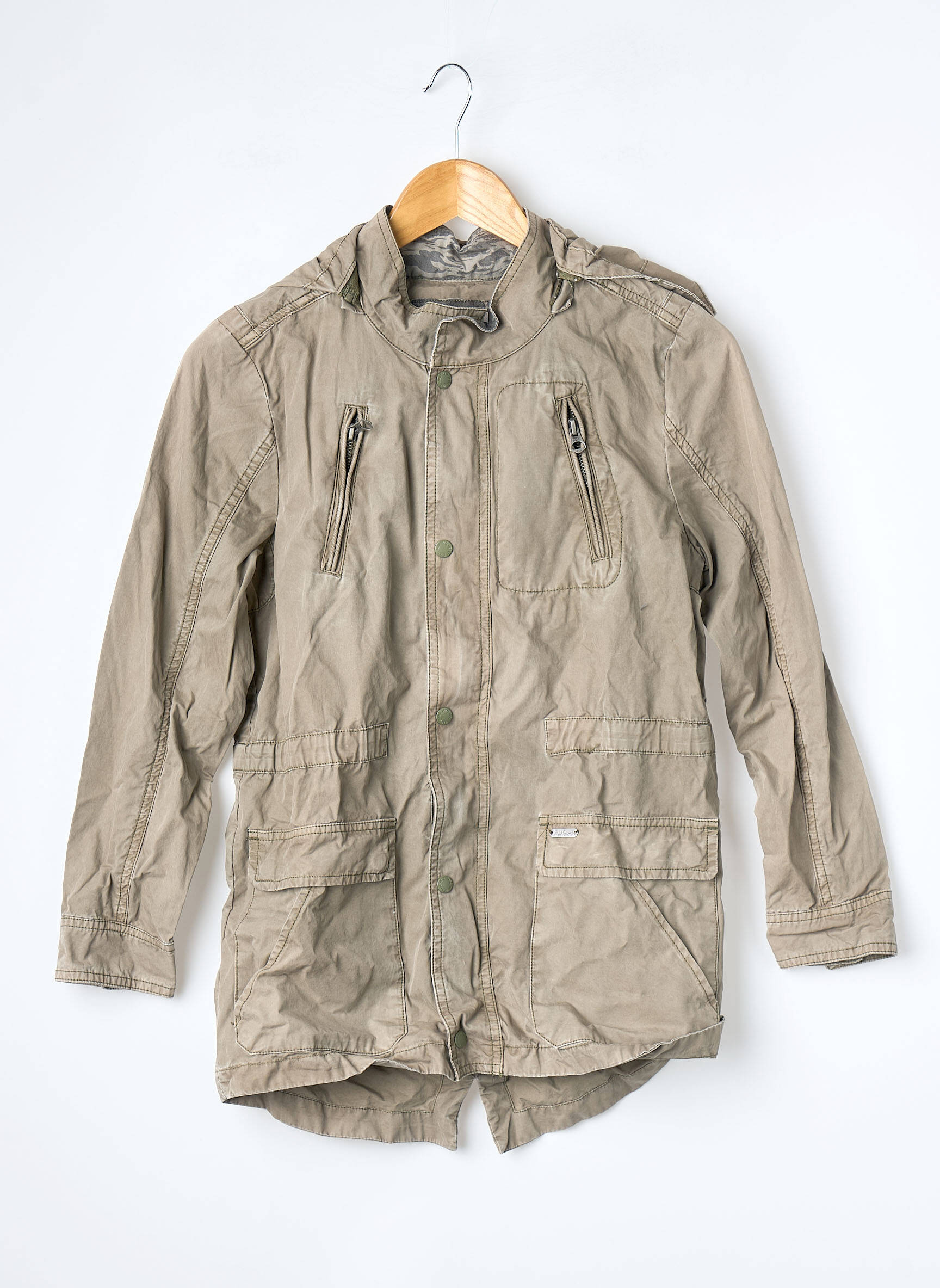 Jachete casual buzunare verde PEPE JEANS fată
