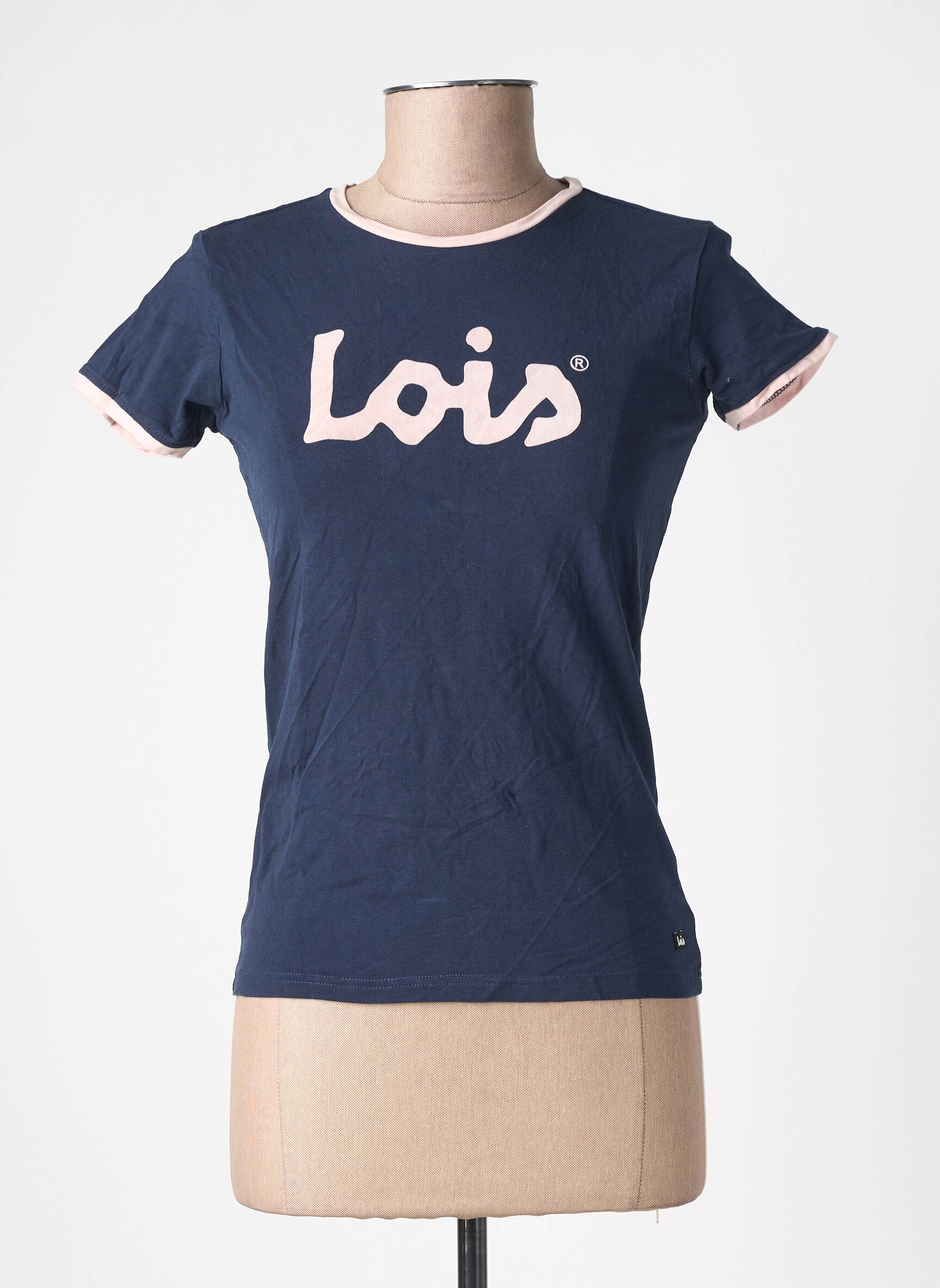 Tricou serigrafie mâneci scurte albastru LOIS femeie