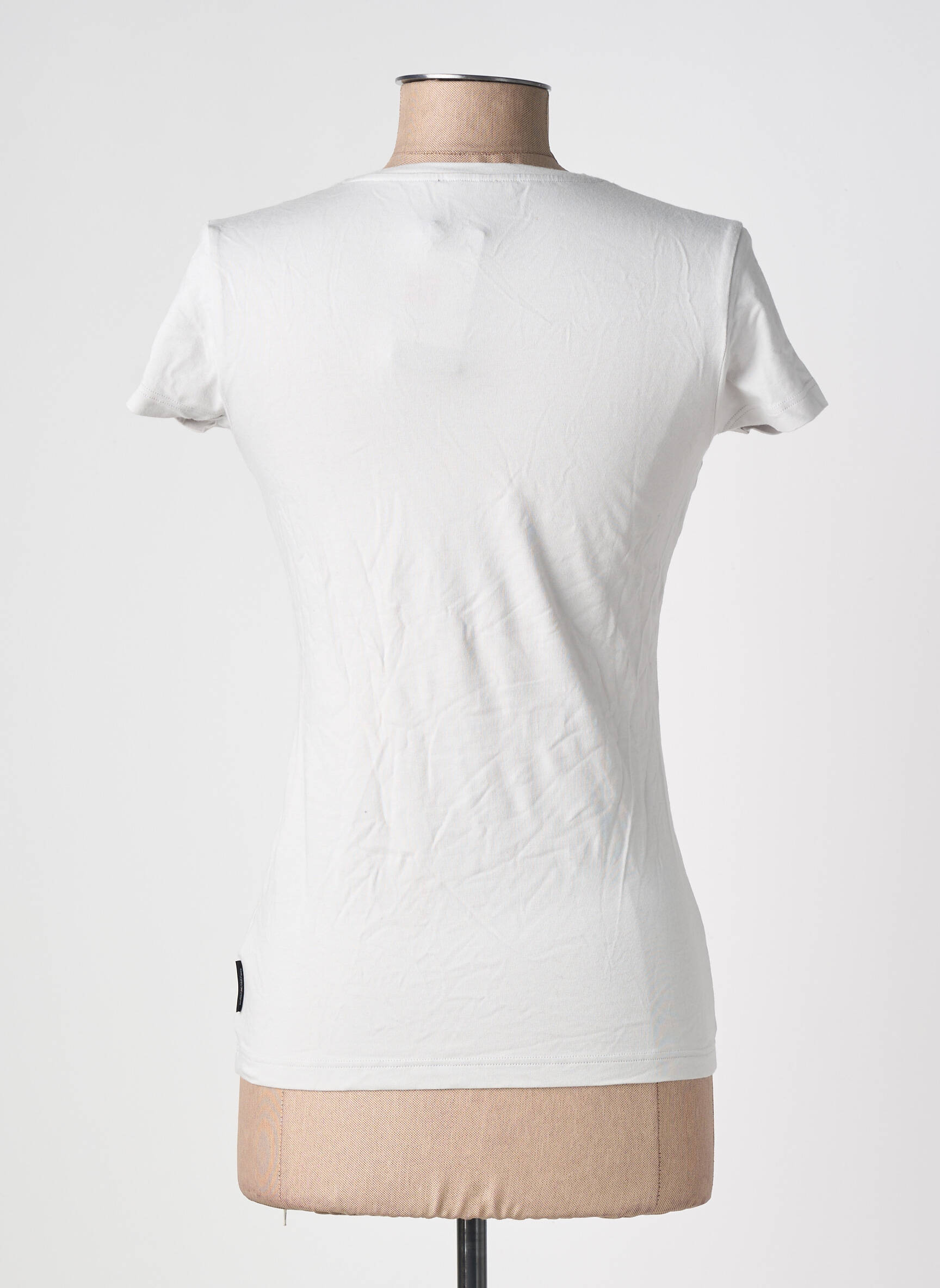 Tricou serigrafie cu strasuri mâneci scurte gri EMPORIO ARMANI femeie