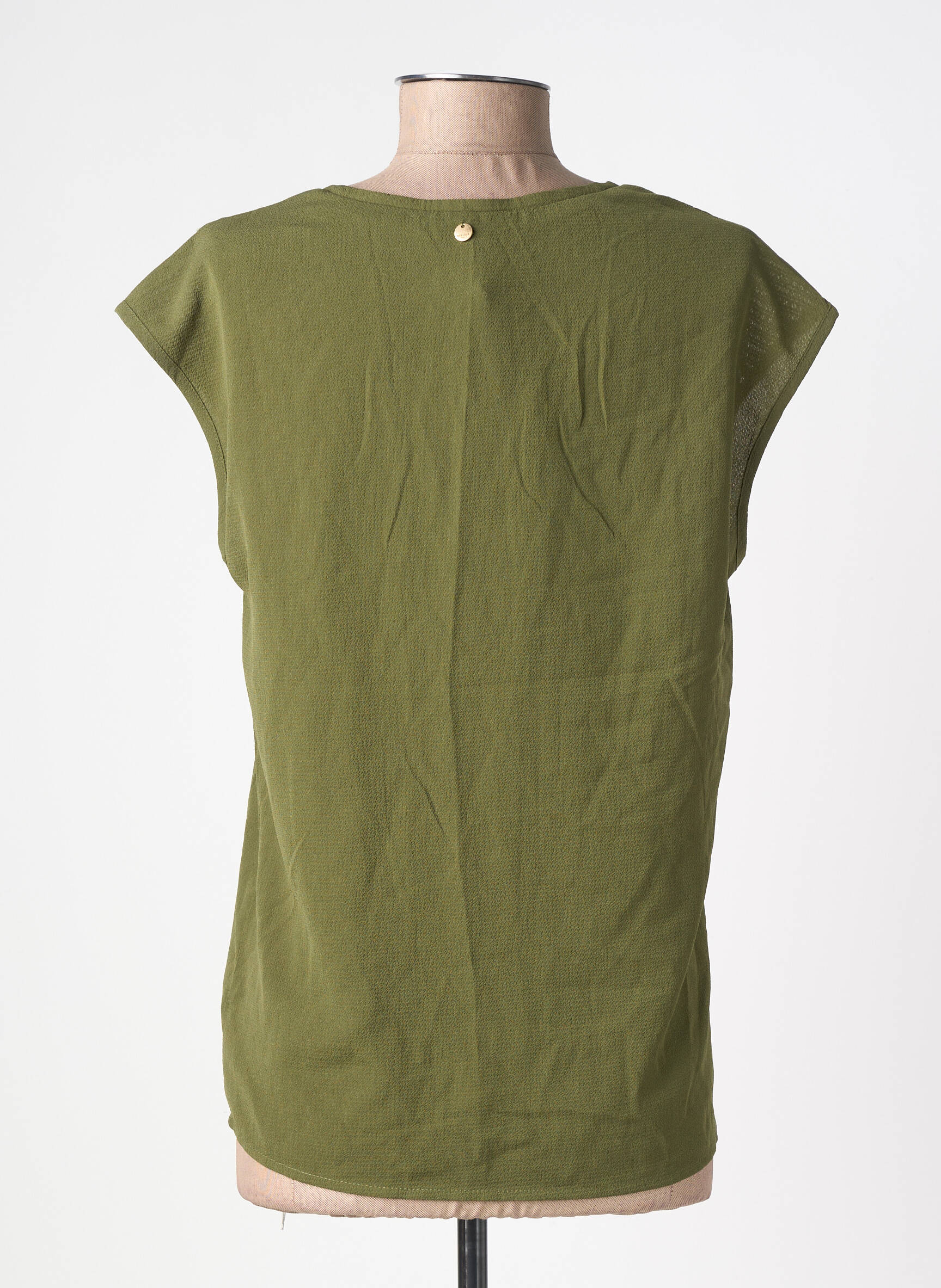 Top țesătură crep mâneci scurte verde DEELUXE femeie