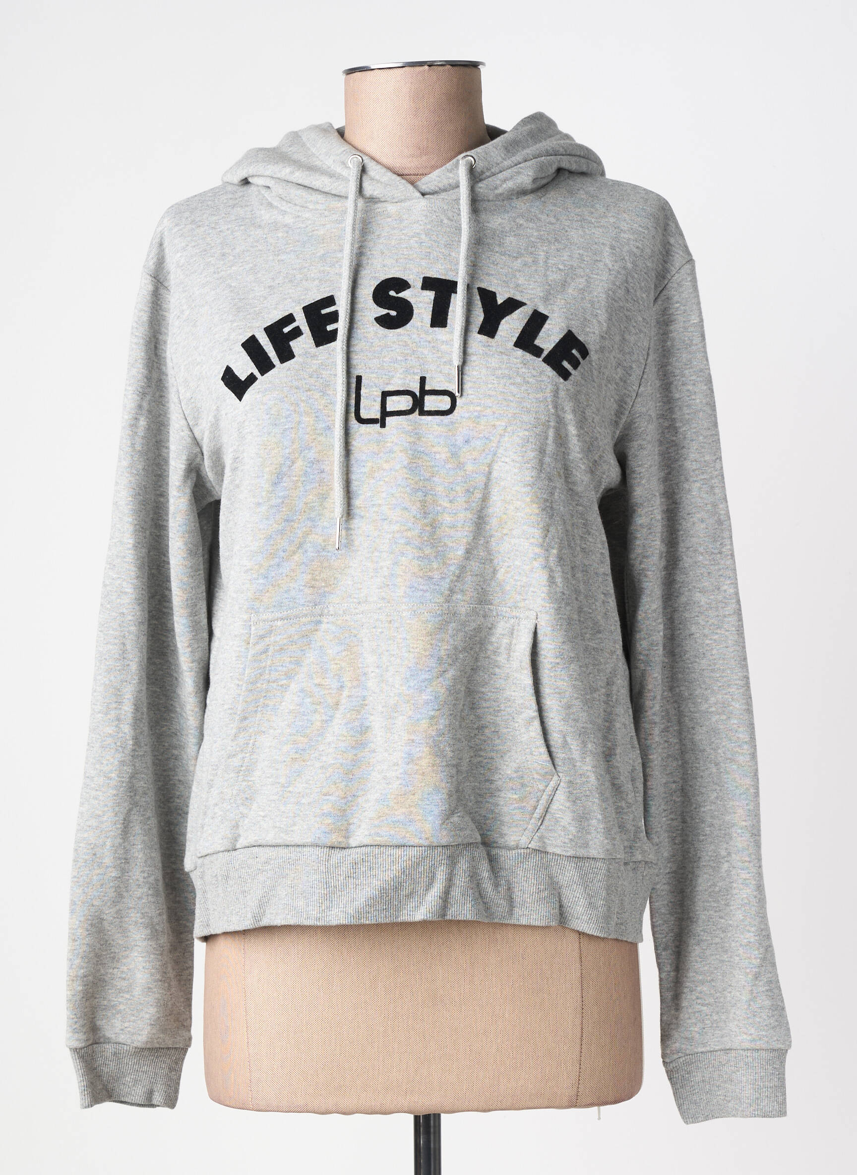 Hanorac cu glugă buzunare mâneci lungi gri LPB LES PETITES BOMBES  femeie