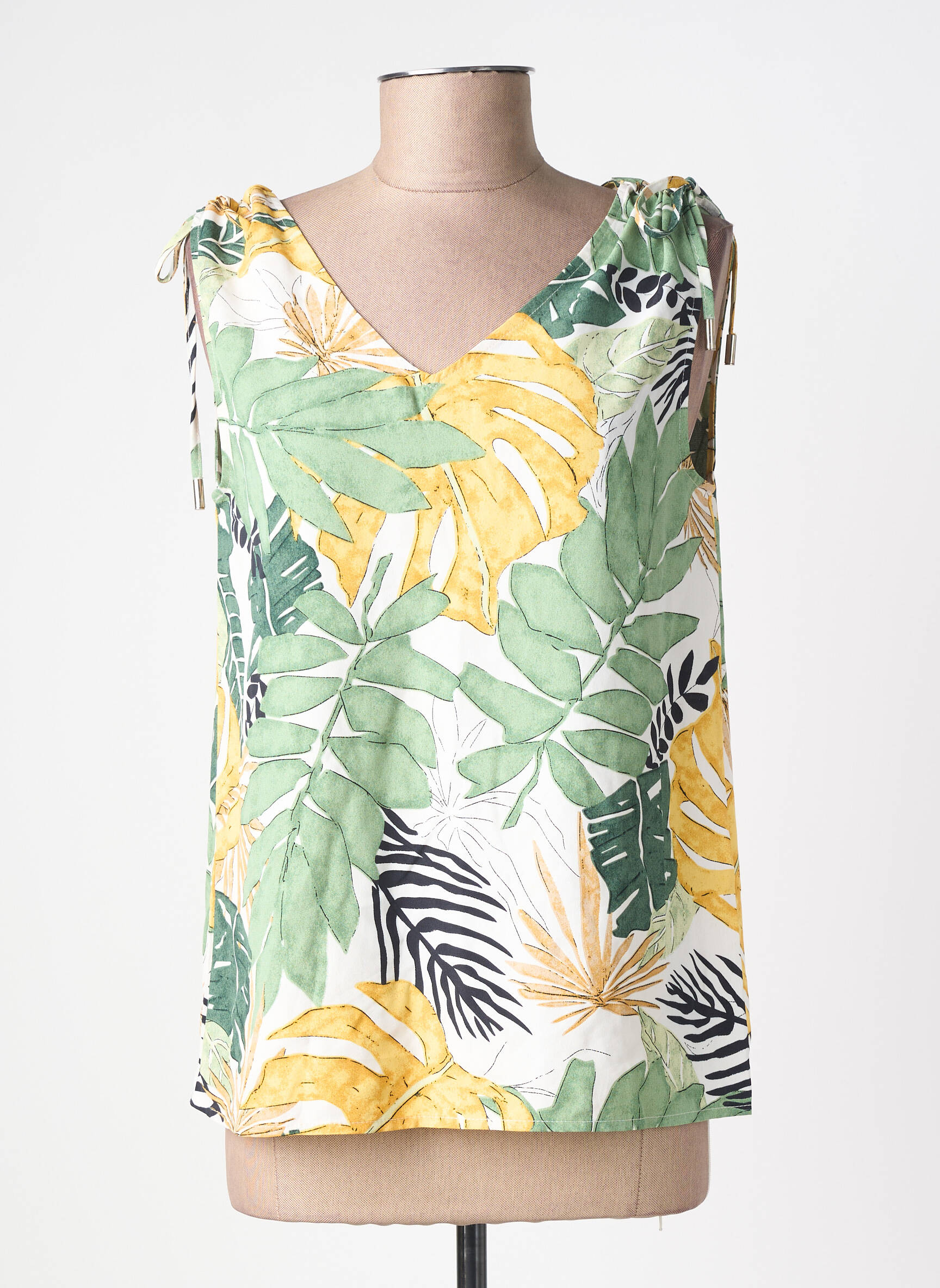 Top țesătură crep fără mâneci verde MOLLY BRACKEN femeie