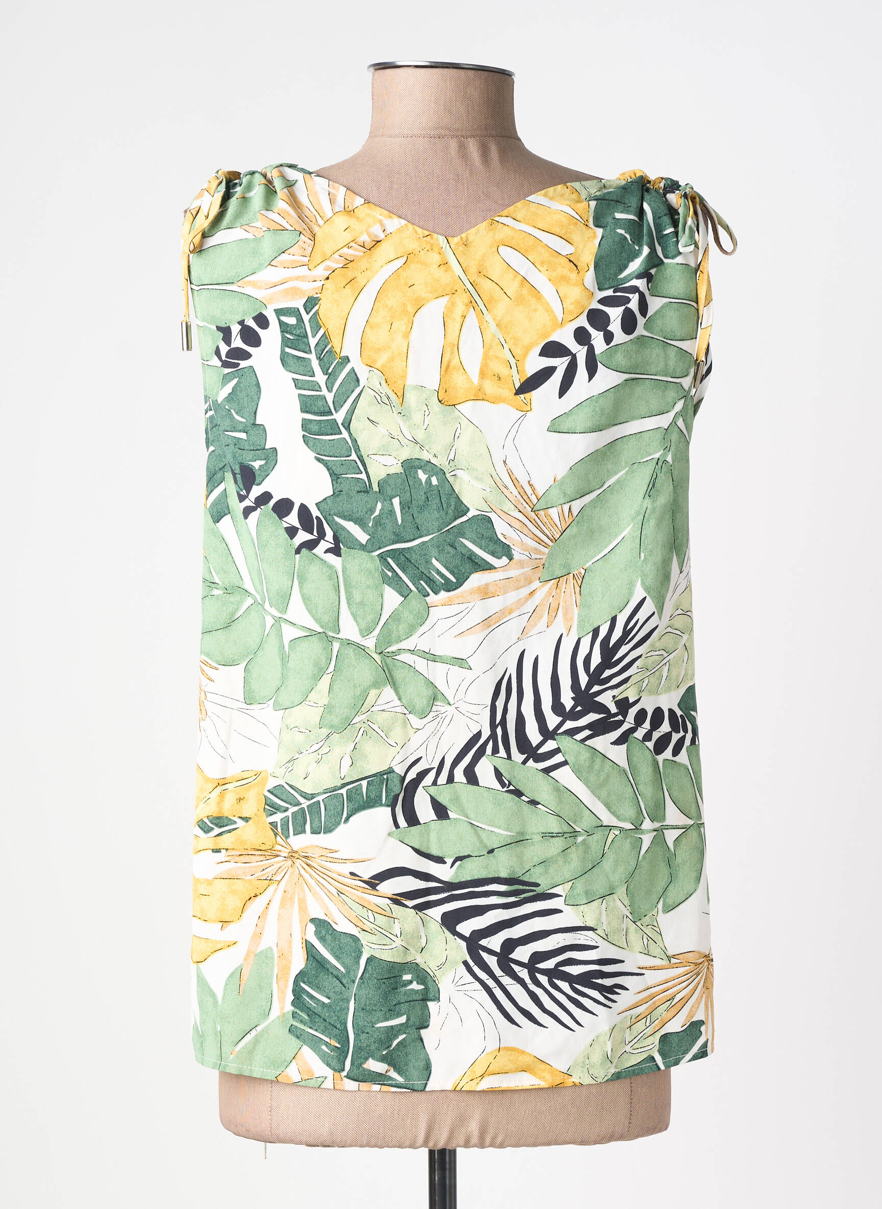 Top țesătură crep fără mâneci verde MOLLY BRACKEN femeie
