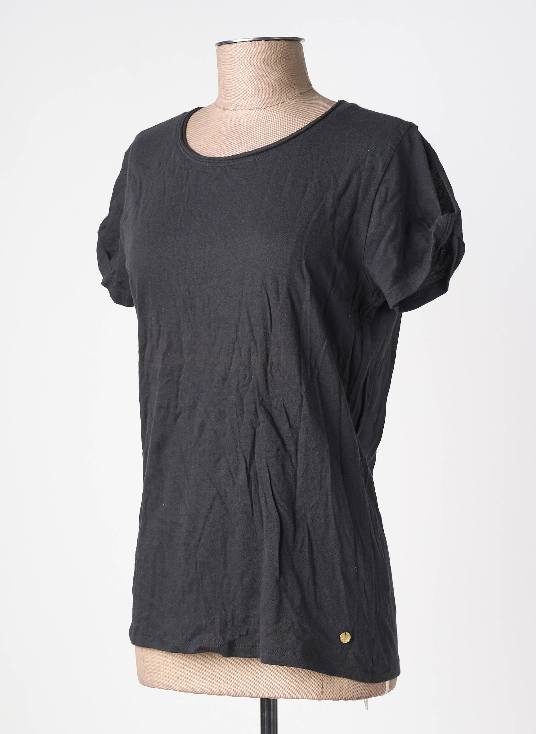 Tricou elasticitate mâneci scurte gri DEELUXE femeie