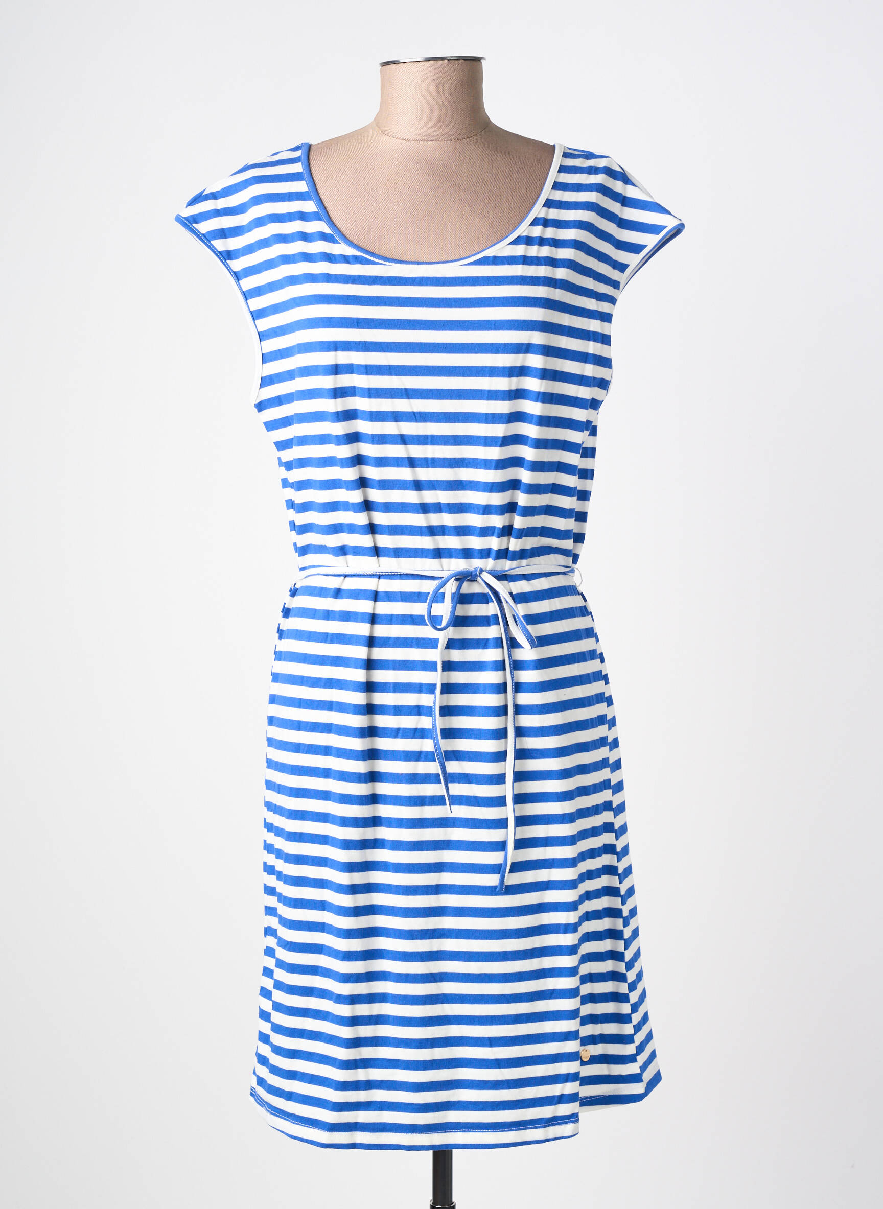 Rochie midi mâneci scurte mâneci scurte albastru DEELUXE femeie