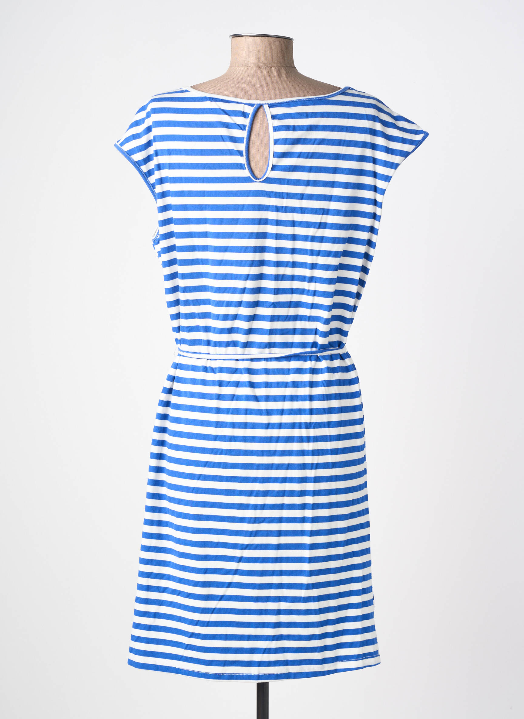Rochie midi mâneci scurte mâneci scurte albastru DEELUXE femeie