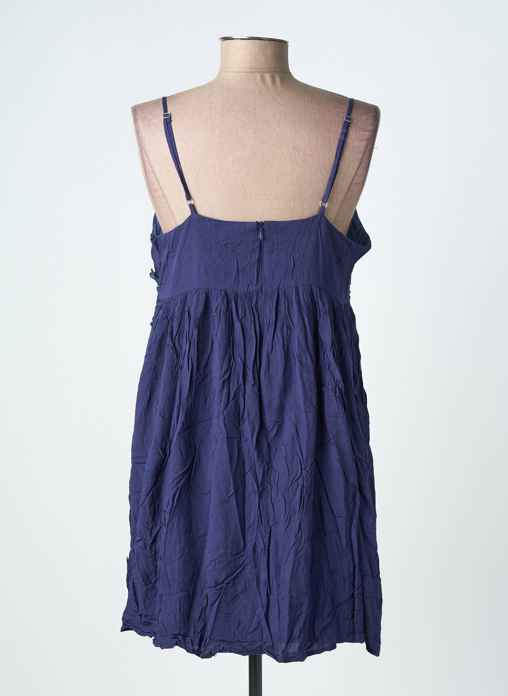 Rochie scurtă croială cambrată bretele subțiri albastru MOLLY BRACKEN femeie