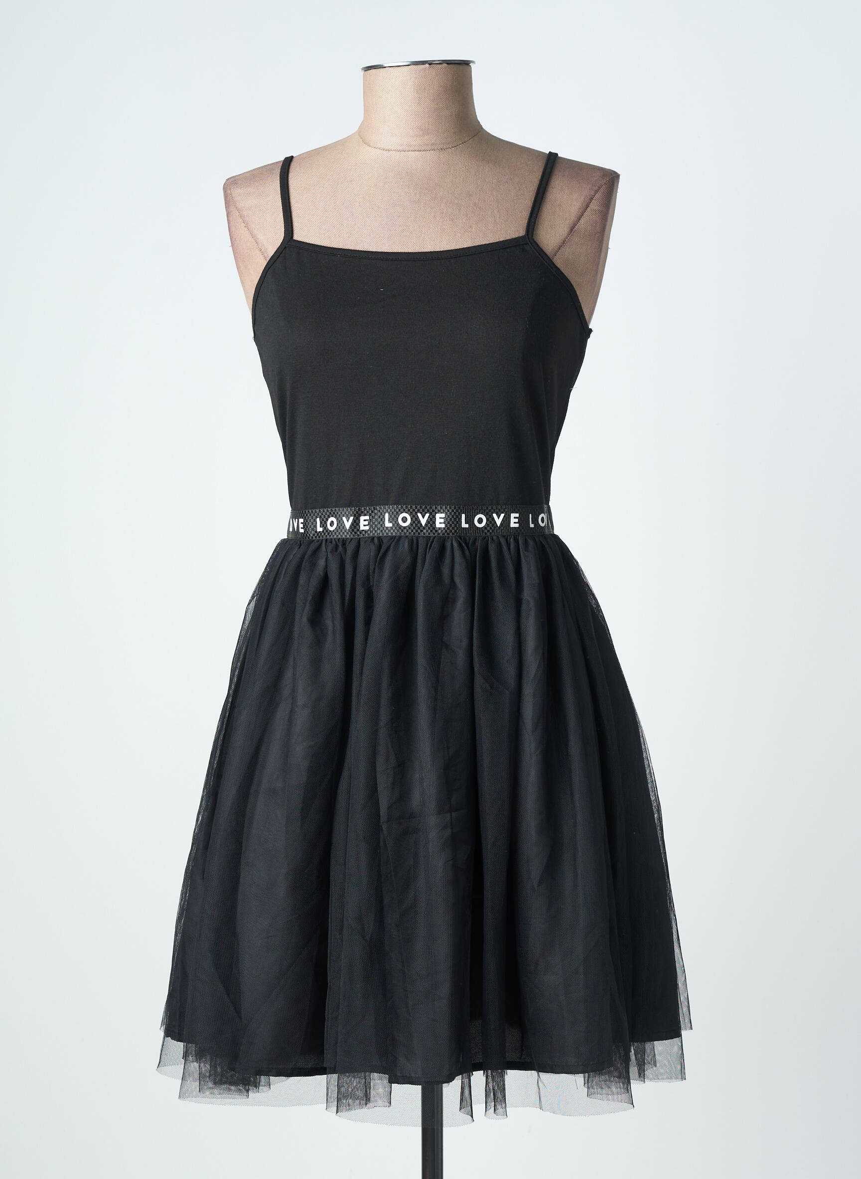 Rochie scurtă croială cambrată bretele subțiri negru LILI SIDONIO femeie