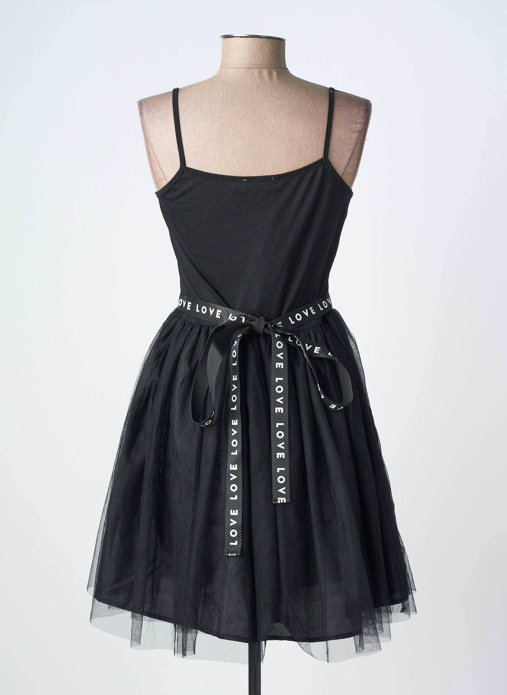 Rochie scurtă croială cambrată bretele subțiri negru LILI SIDONIO femeie