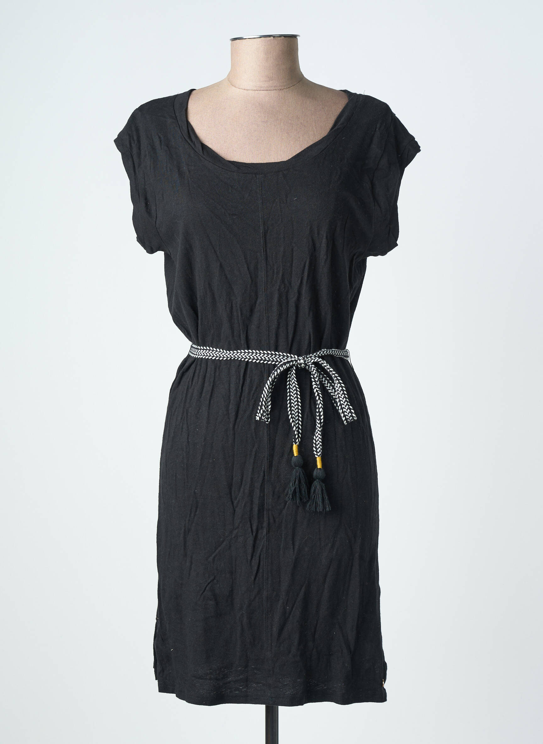 Rochie scurtă mâneci scurte mâneci scurte negru DEELUXE femeie