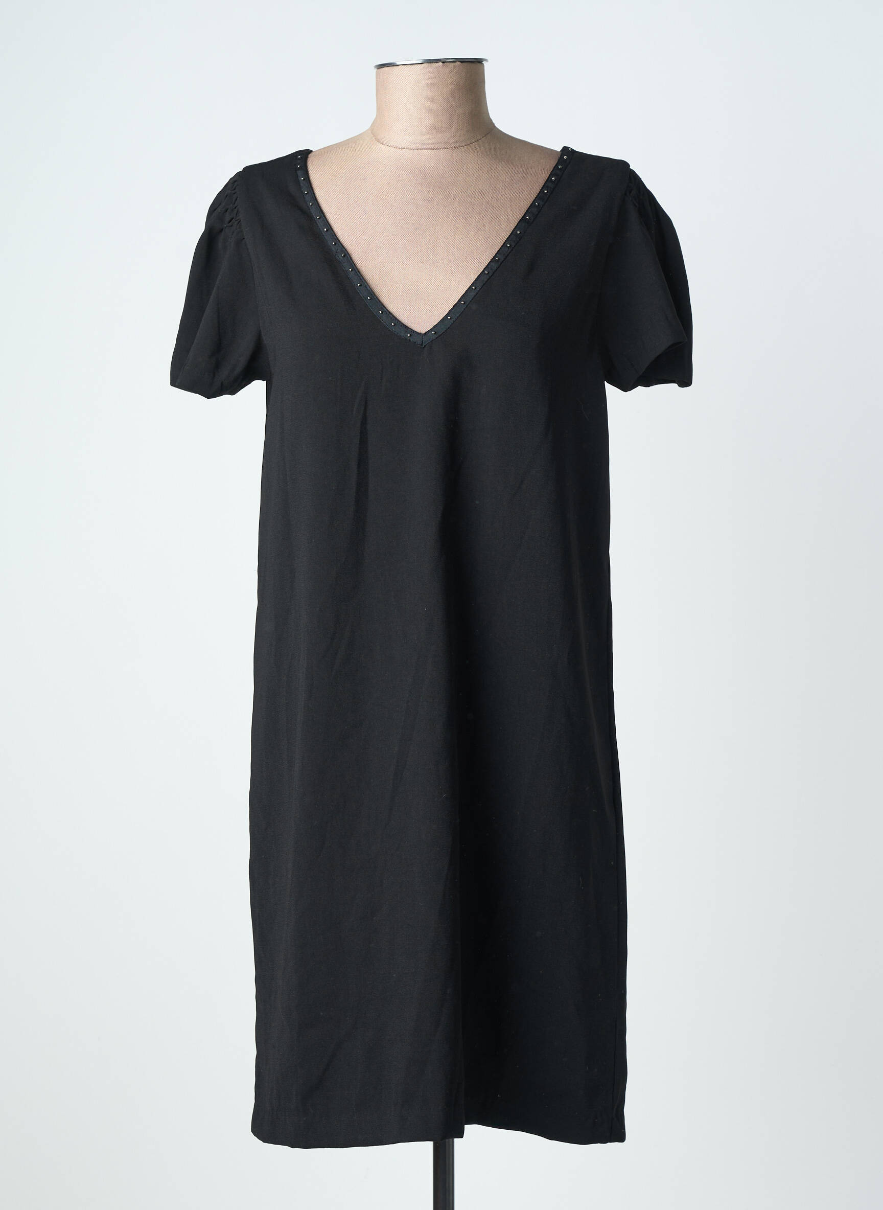 Rochie scurtă mâneci scurte mâneci scurte negru DEELUXE femeie