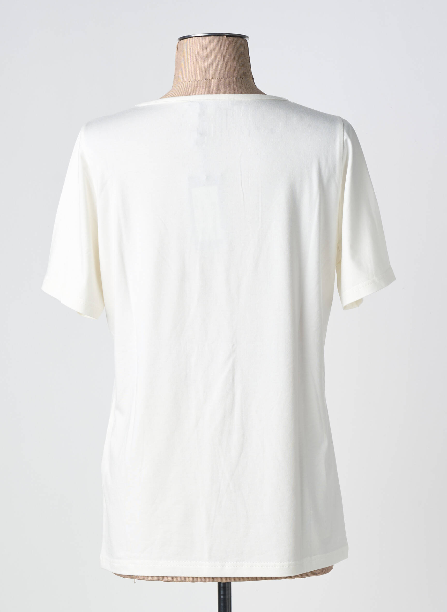 Tricou elasticitate mâneci scurte alb TELMAIL femeie