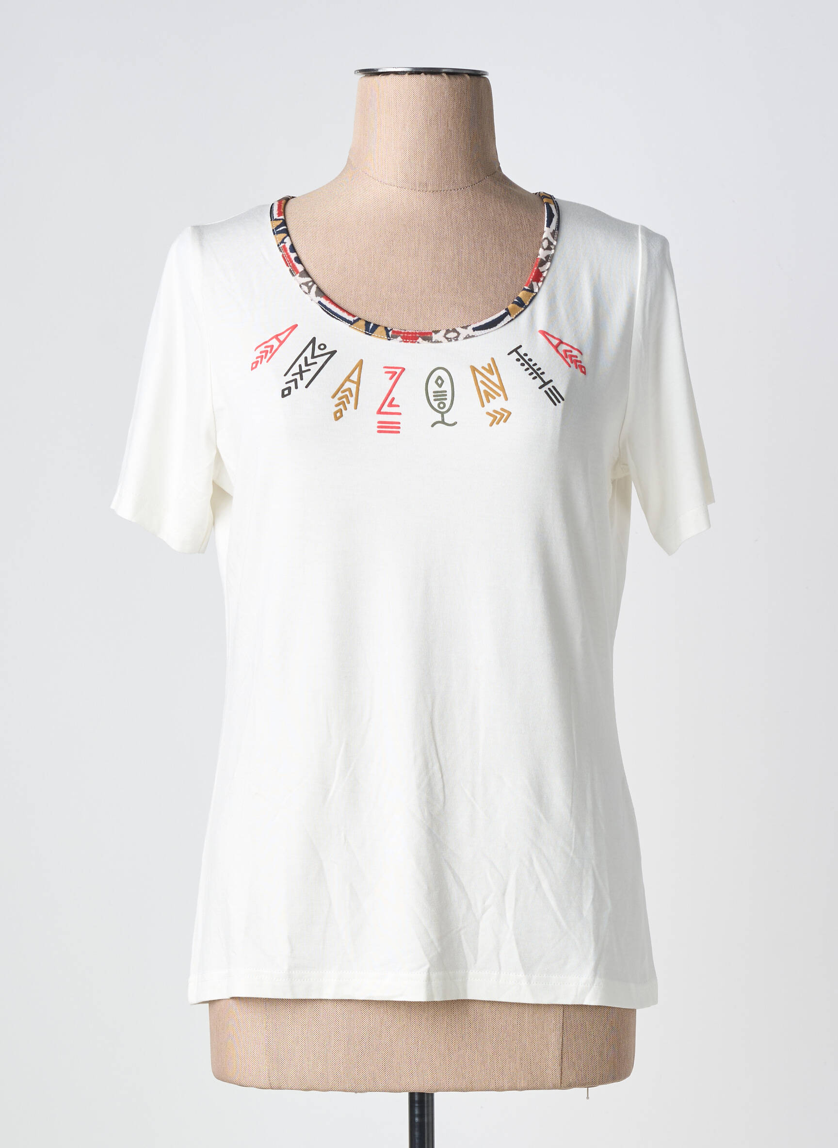 Tricou serigrafie mâneci scurte alb TELMAIL femeie