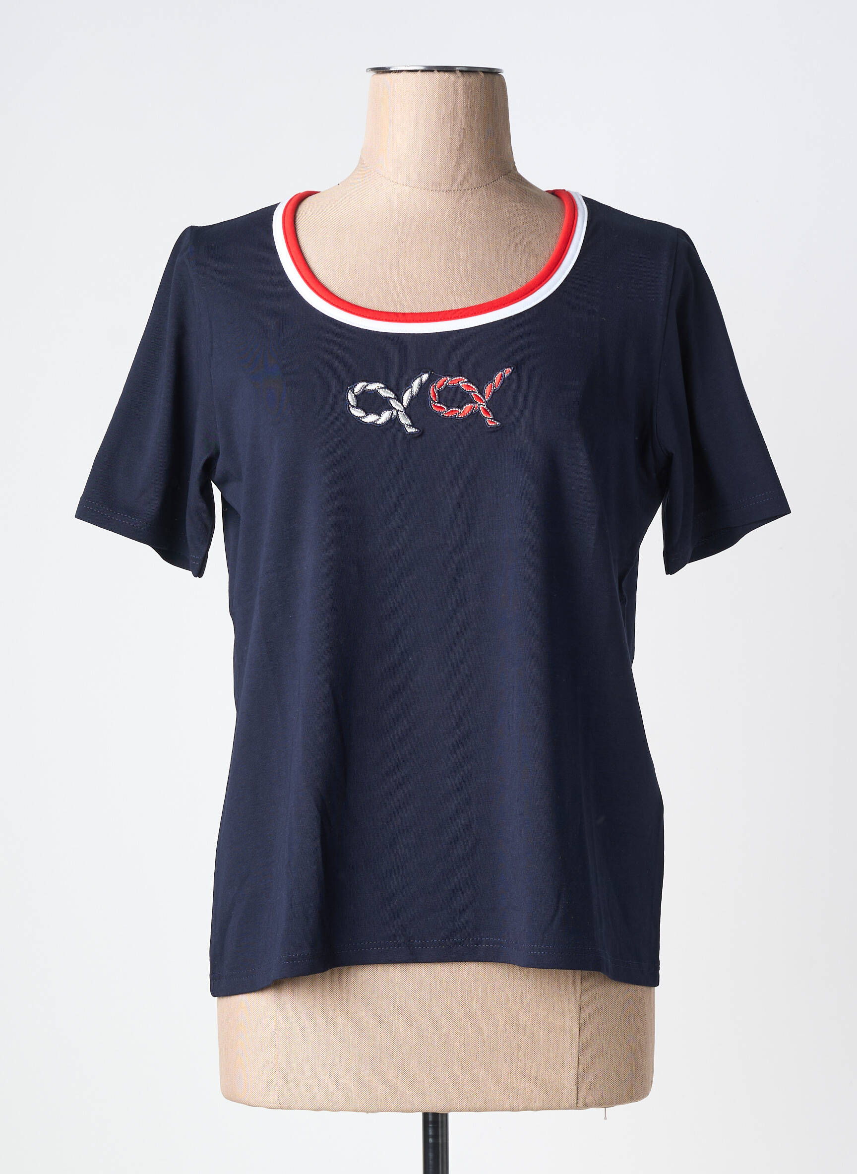Tricou elasticitate mâneci scurte albastru TELMAIL femeie