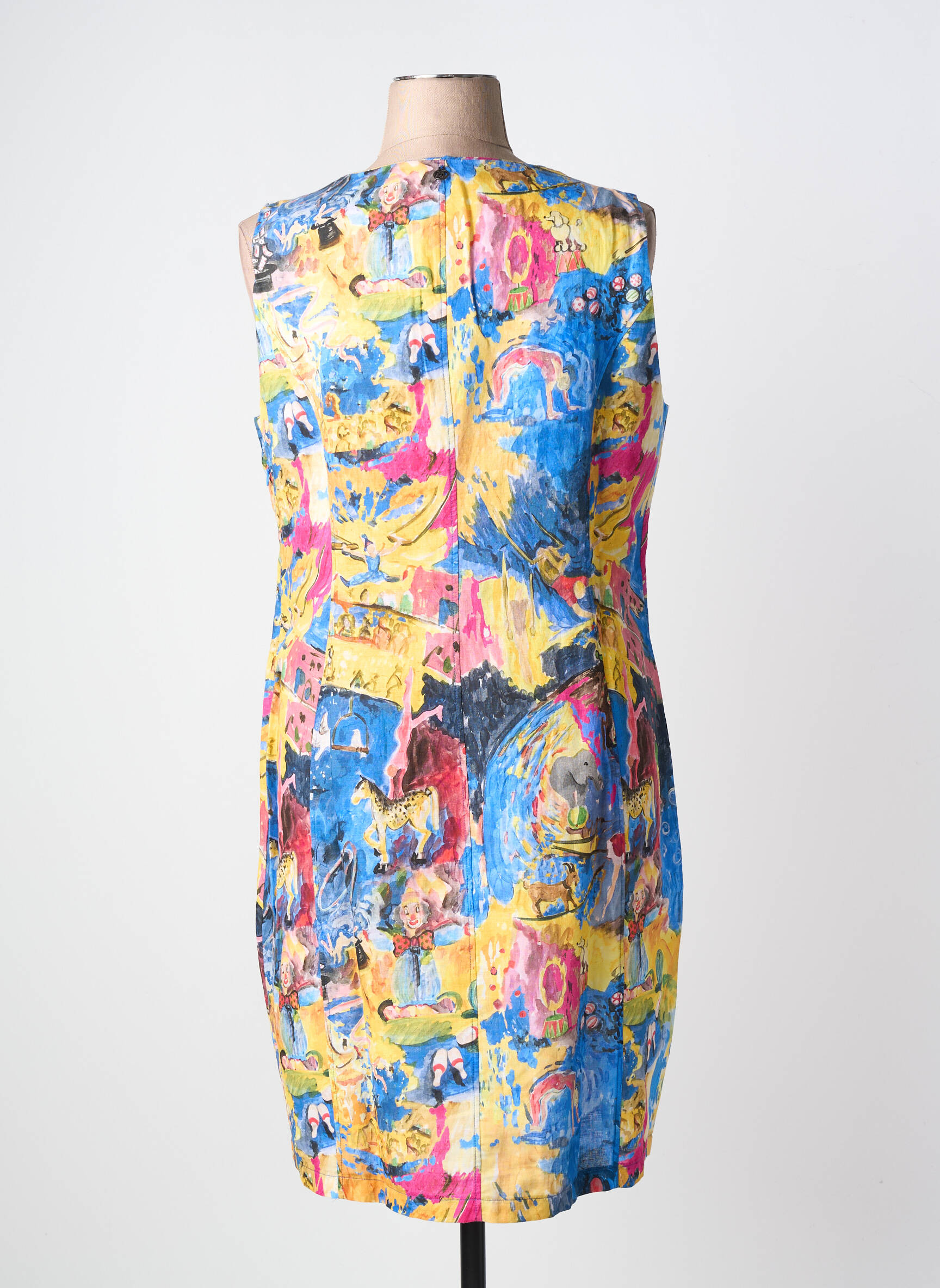 Rochie midi fără mâneci fără mâneci albastru MALOKA femeie