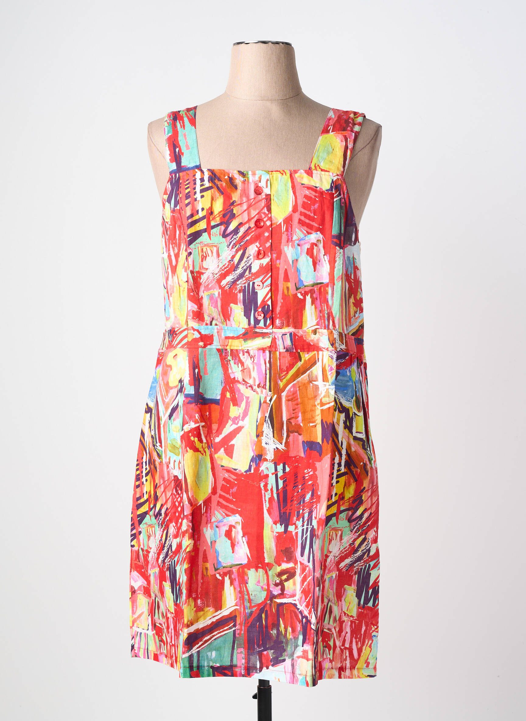 Rochie midi fără mâneci fără mâneci roșu MALOKA femeie