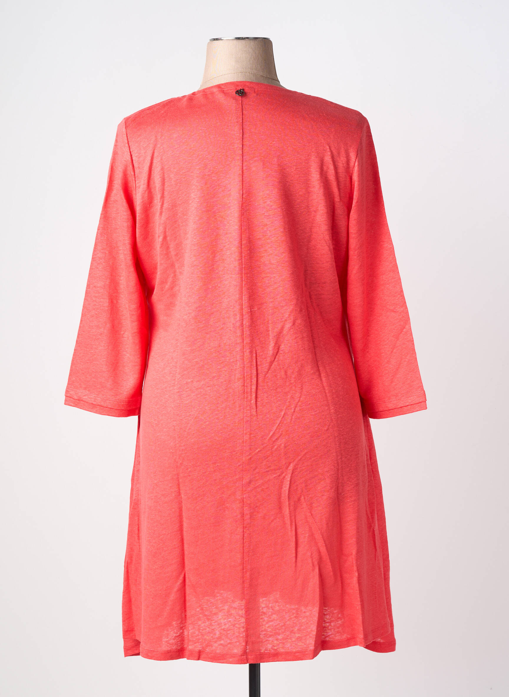 Rochie pulover elasticitate mâneci 3/4 portocalie MALOKA femeie