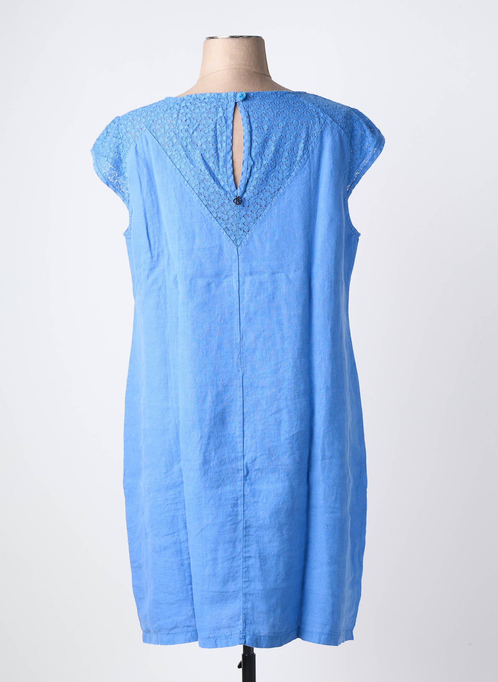 Rochie midi mâneci scurte mâneci scurte albastru MALOKA femeie