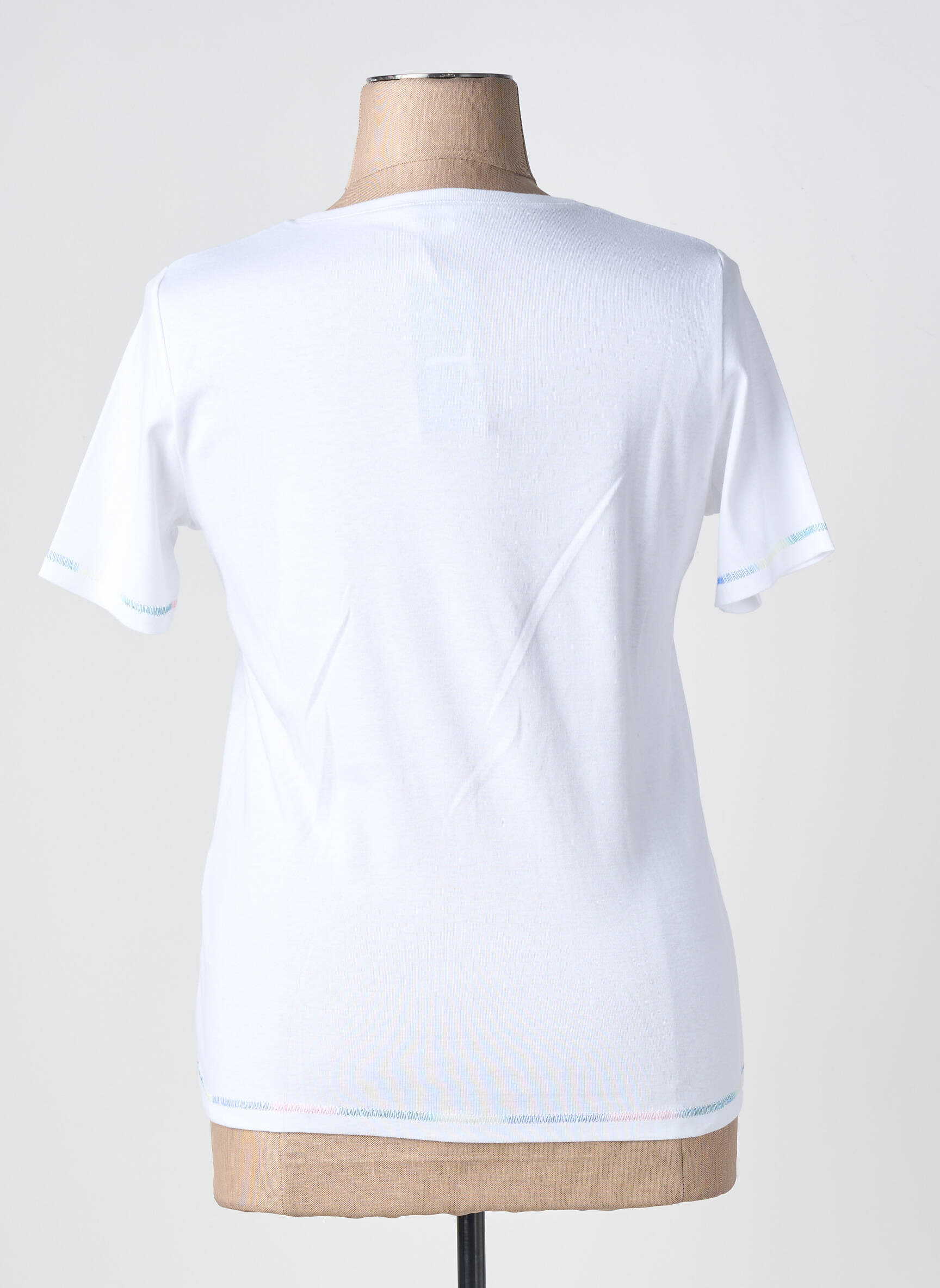 Tricou elasticitate mâneci scurte alb TELMAIL femeie