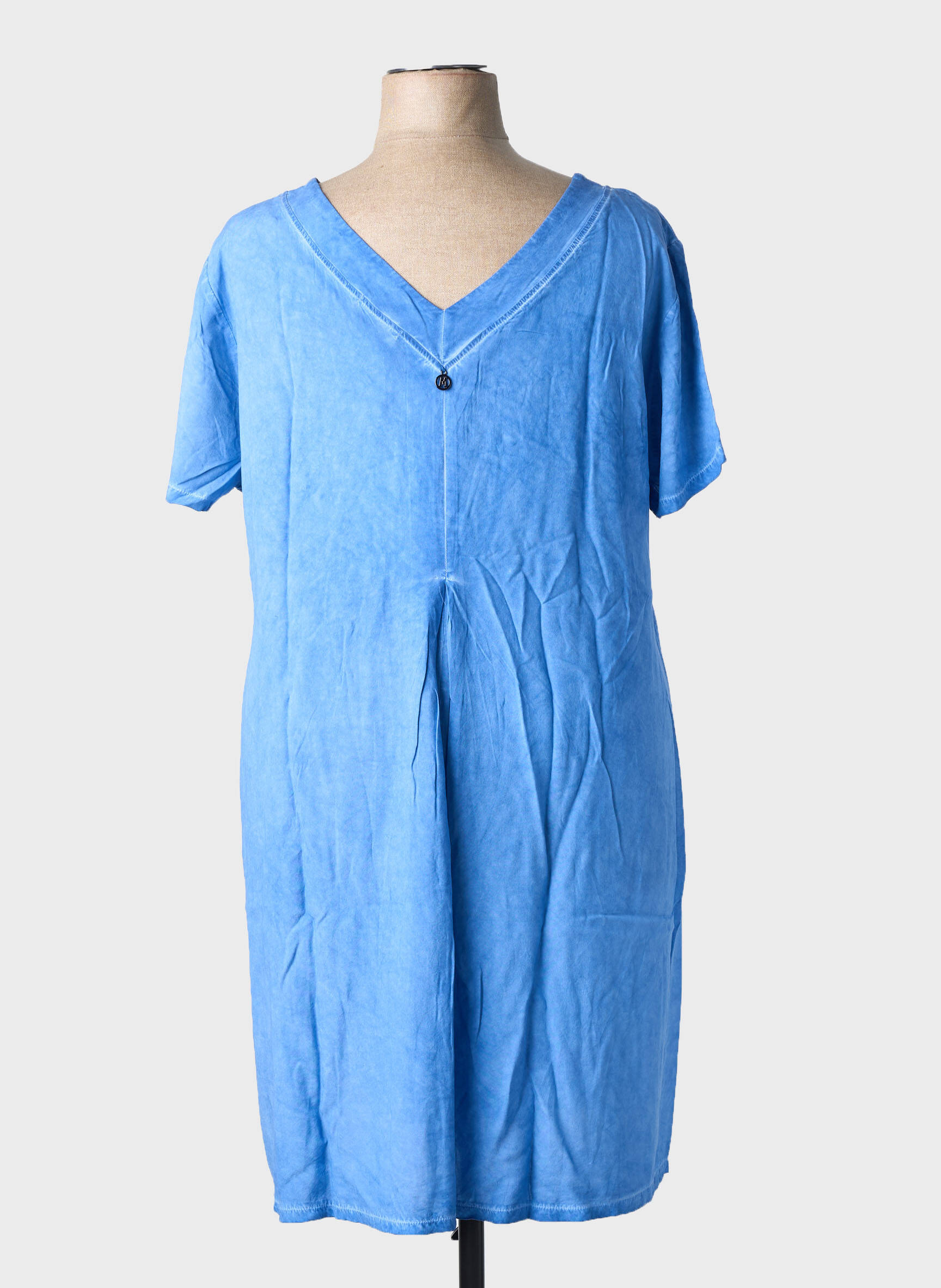 Rochie midi mâneci scurte mâneci scurte albastru MALOKA femeie