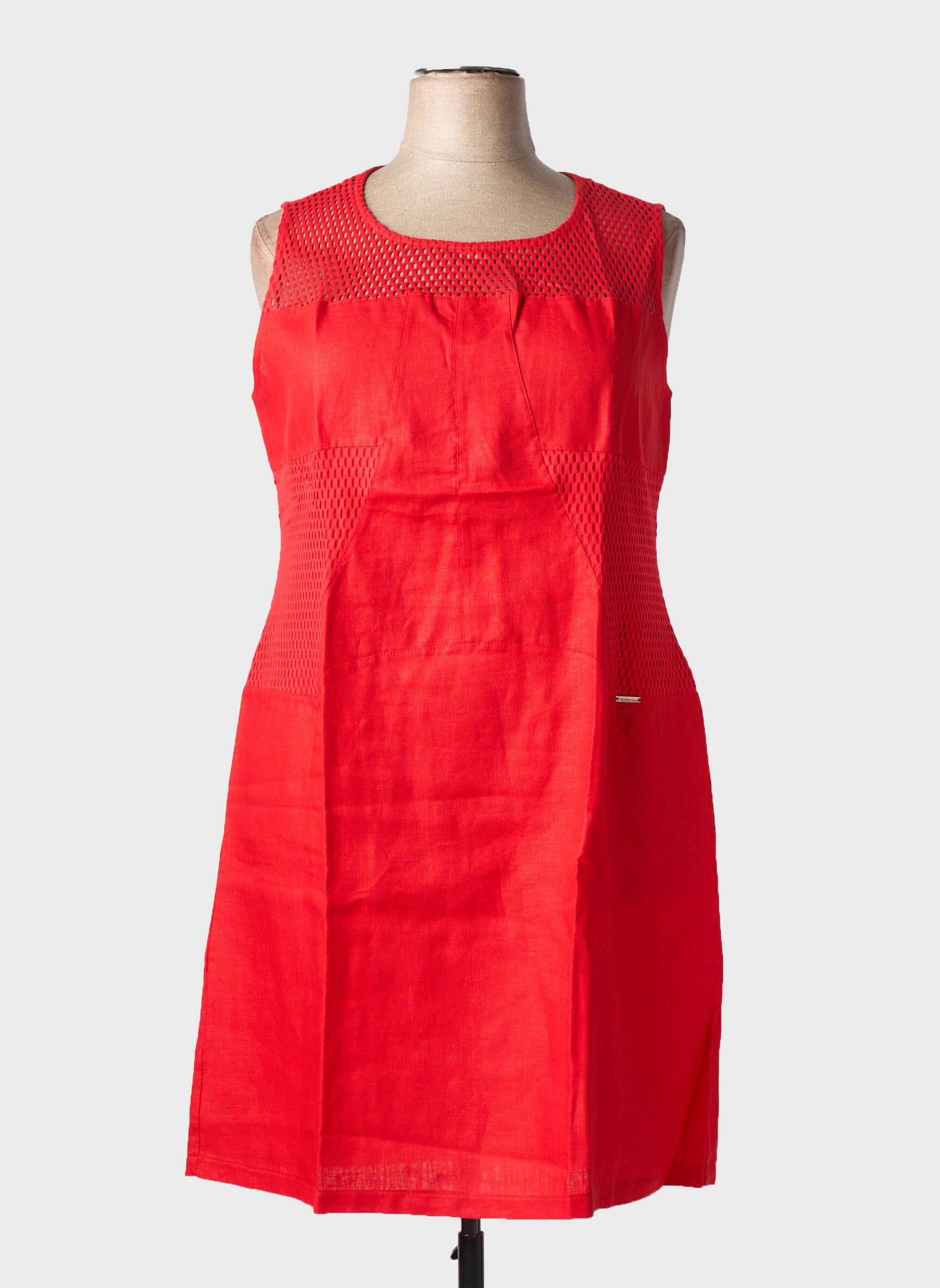 Rochie midi fără mâneci fără mâneci roșu MALOKA femeie