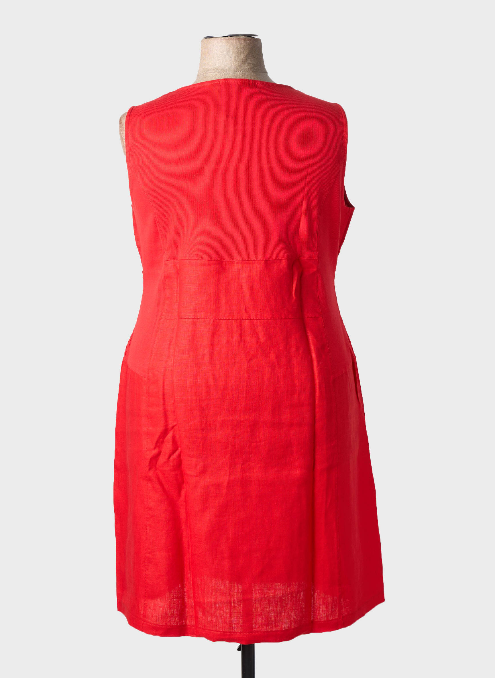 Rochie midi fără mâneci fără mâneci roșu MALOKA femeie
